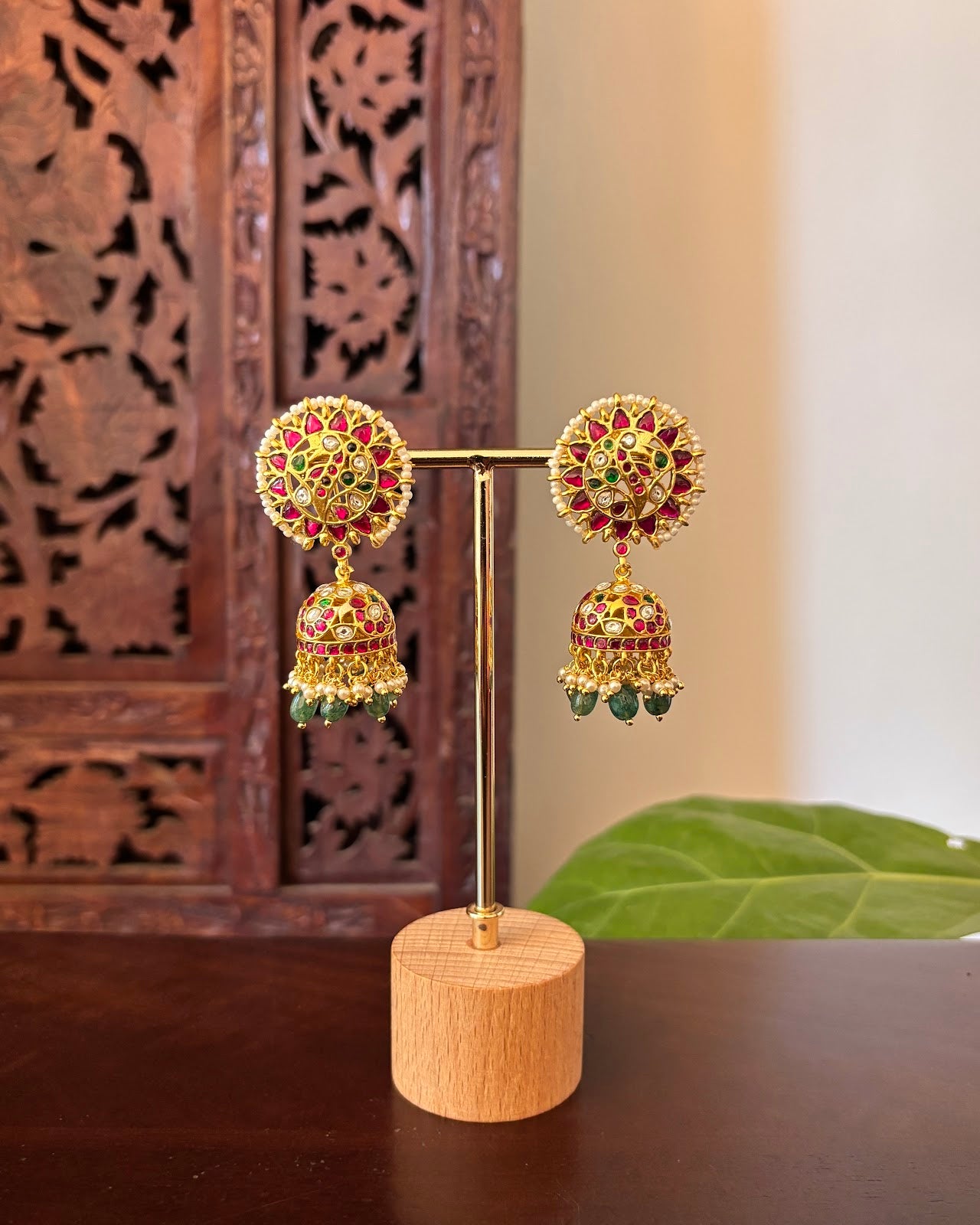 Elegant Multicolour Jhumkas | Handmade Ethnic Gold-Plated Earrings | ER489