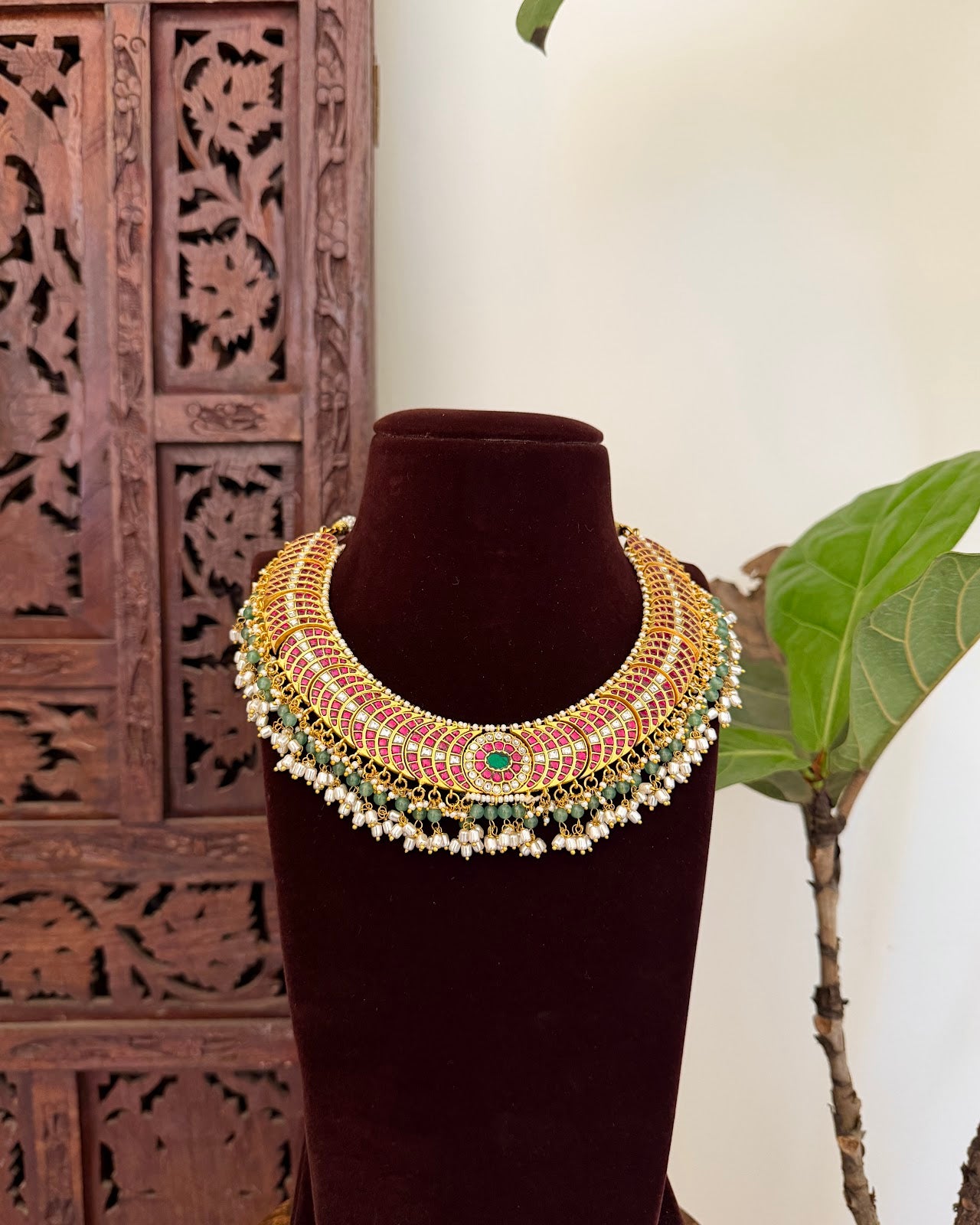 Royal Statement Jadau Kundan Necklace | Handmade Gold Plated | NC783