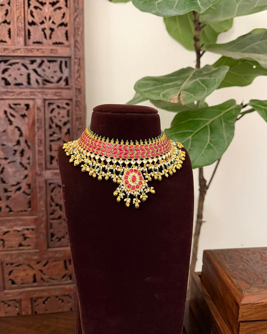 Statement Kundan Goldplated Necklace with Earrings | Handmade Gold Plated | NC772