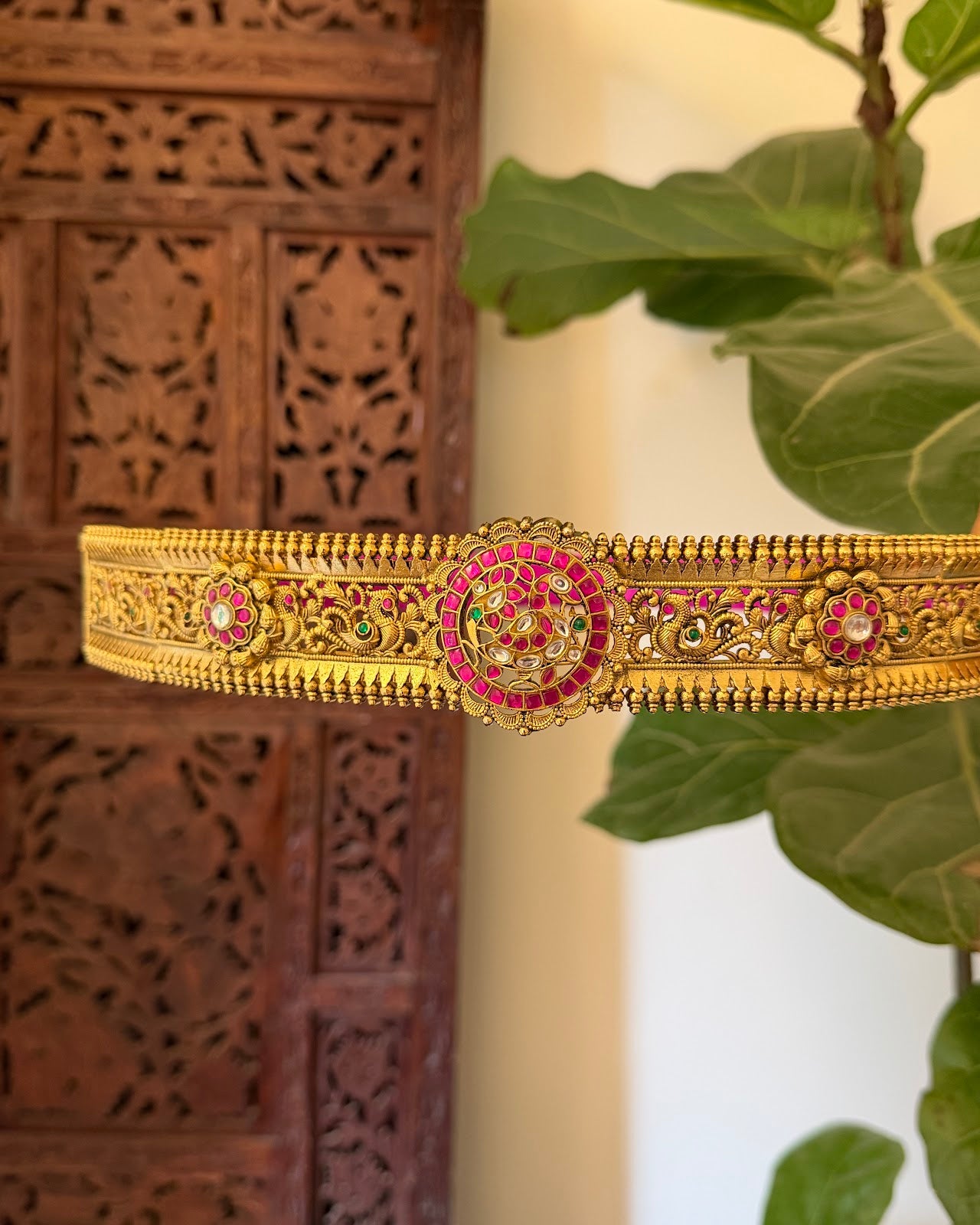 Floral Kundan Antique Waistbelt WB049