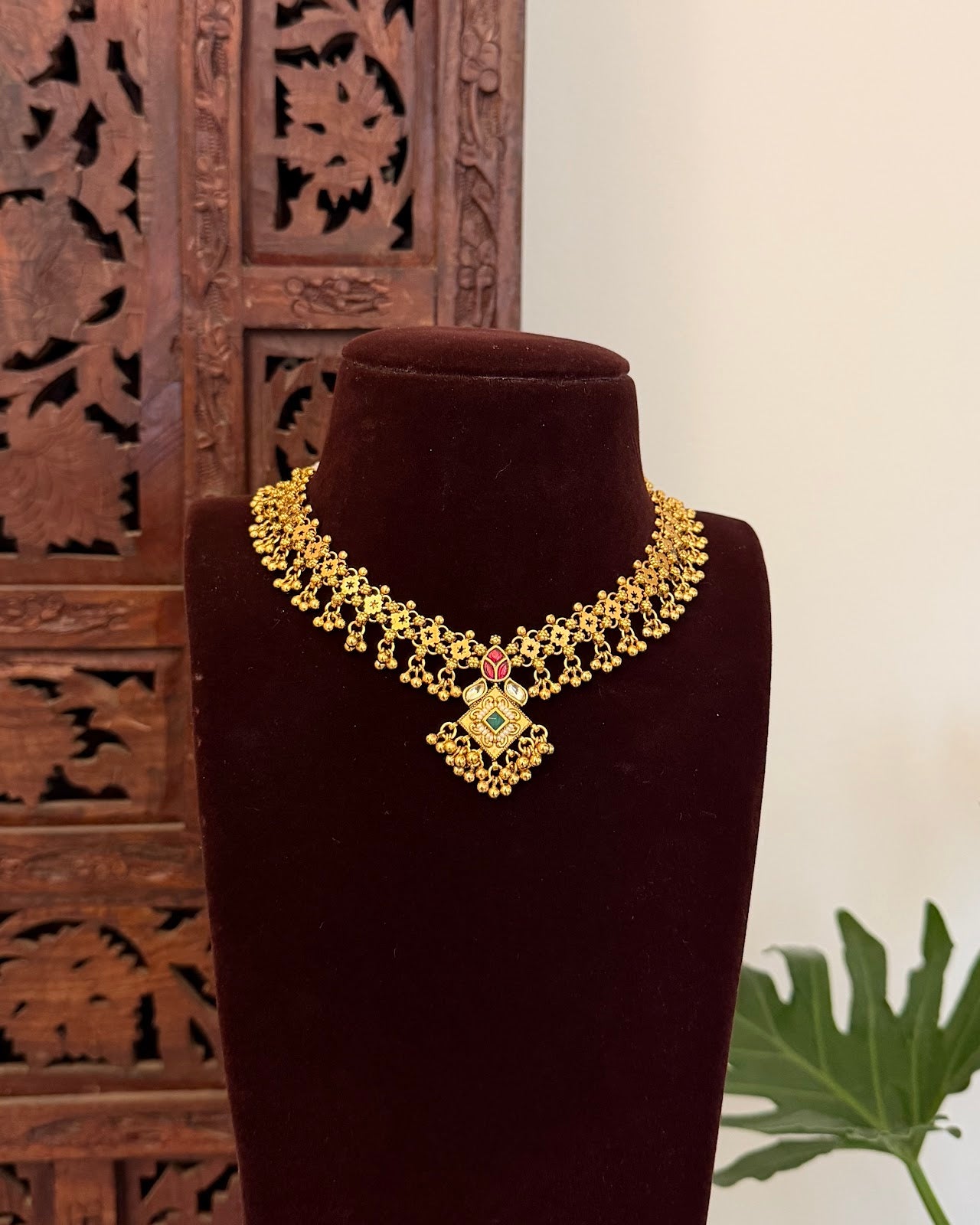 Heritage Kundan Chain Choker with Earrings NC697