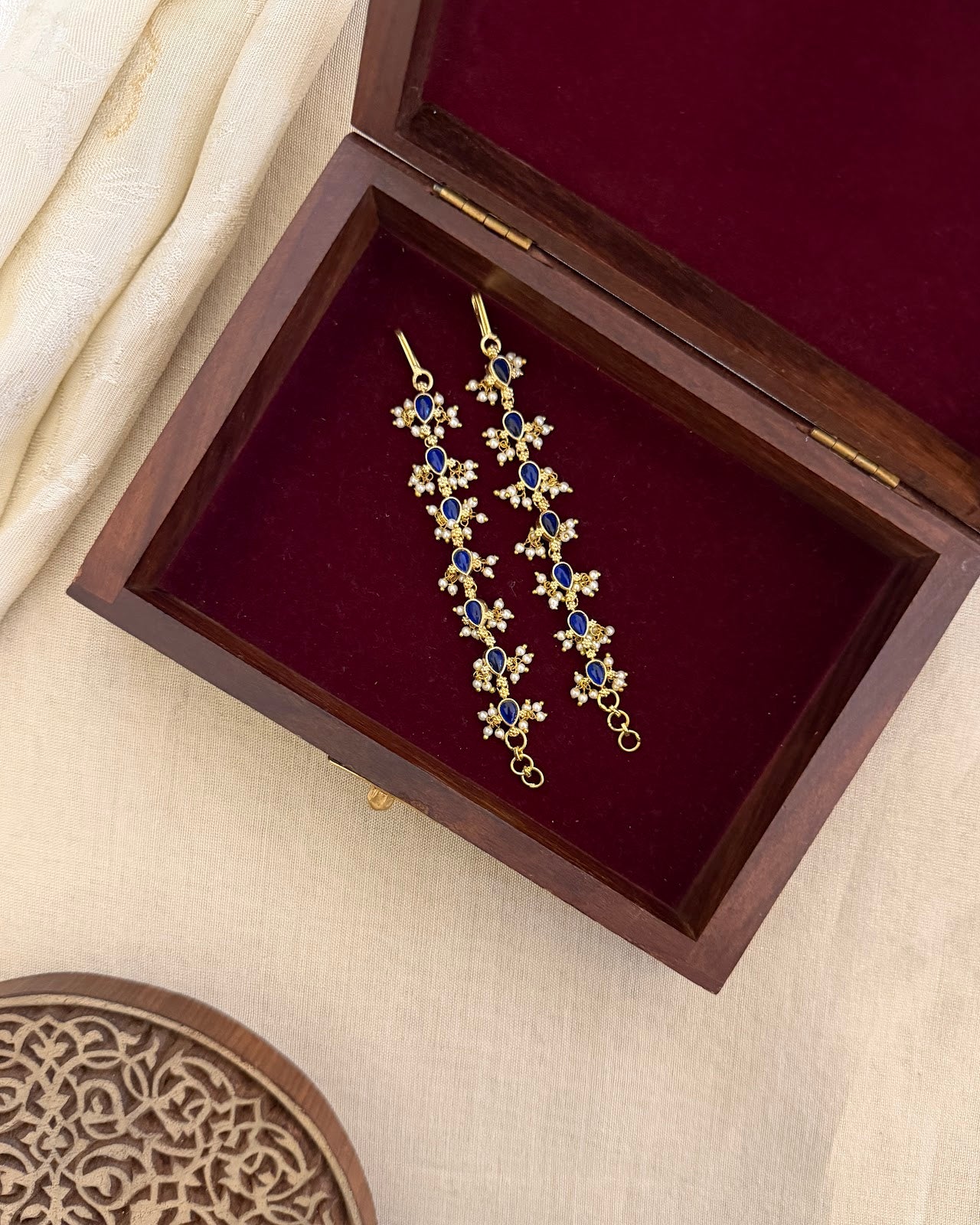Kundan Straight Ear Chain EC209