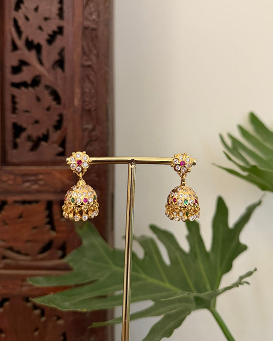Vintage Impon Small Earrings Multicolor ER392