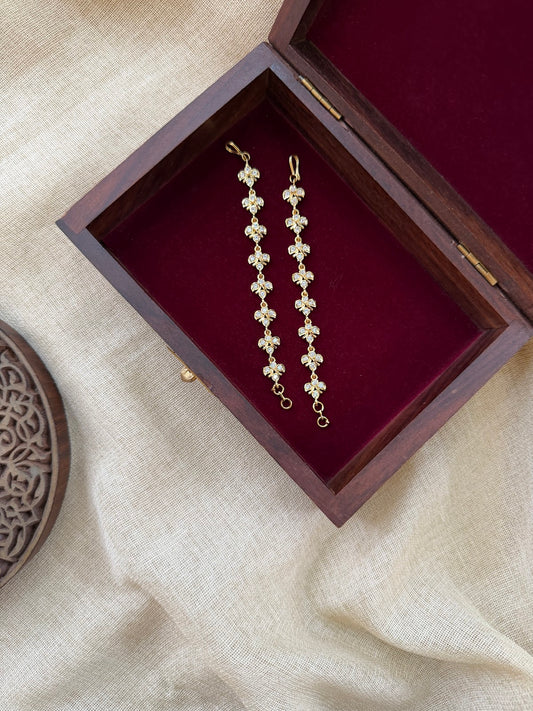 Royal Impon Ear Chain – White Heritage Floral Style EC249
