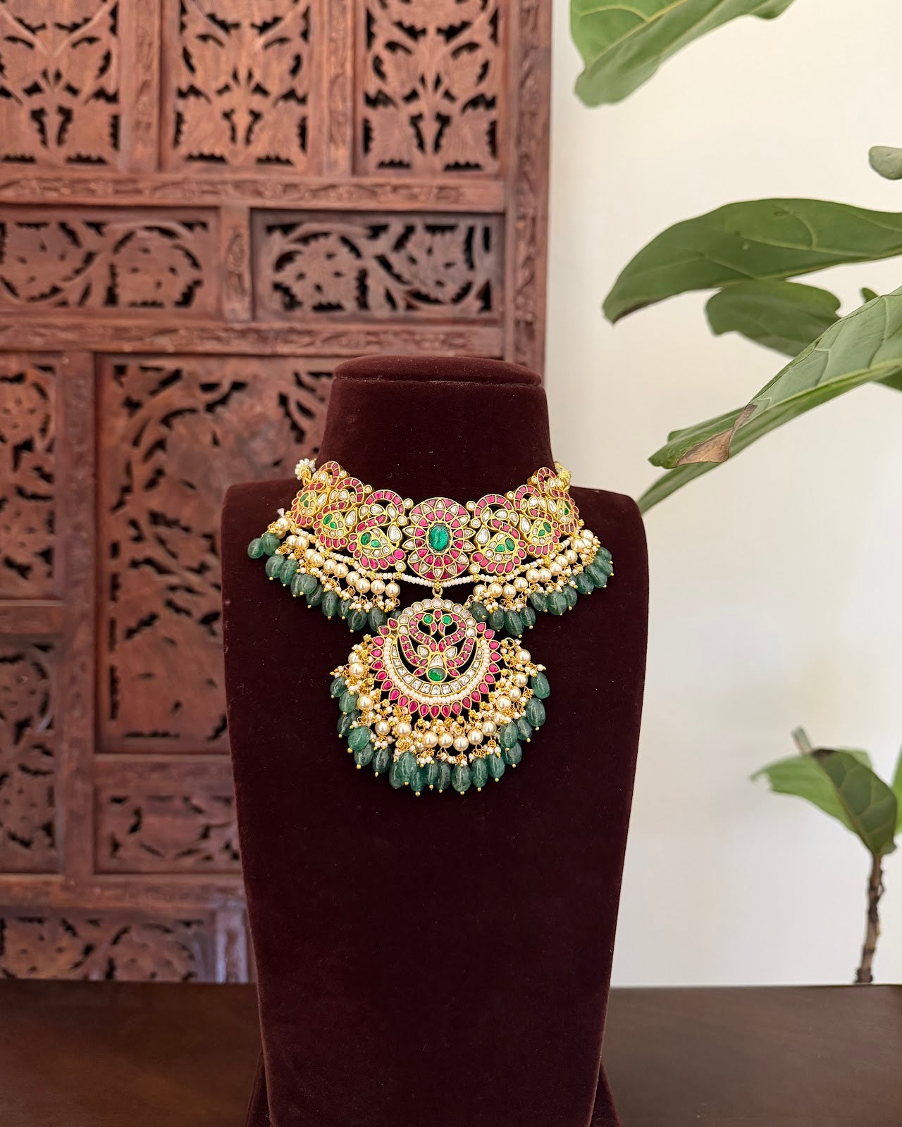 Jadau Kundan Multicolor Statement Choker | Handmade Gold Plated | NC807
