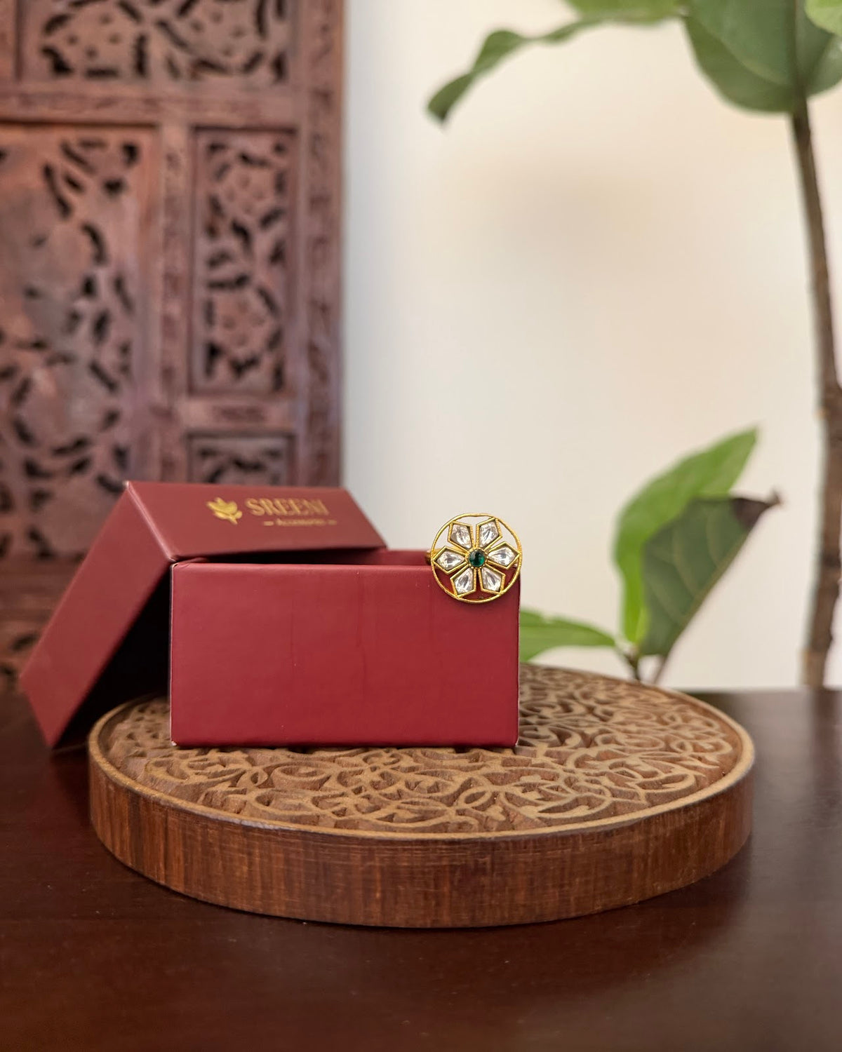 Jadau Kundan Adjustable Rings| White | RG011