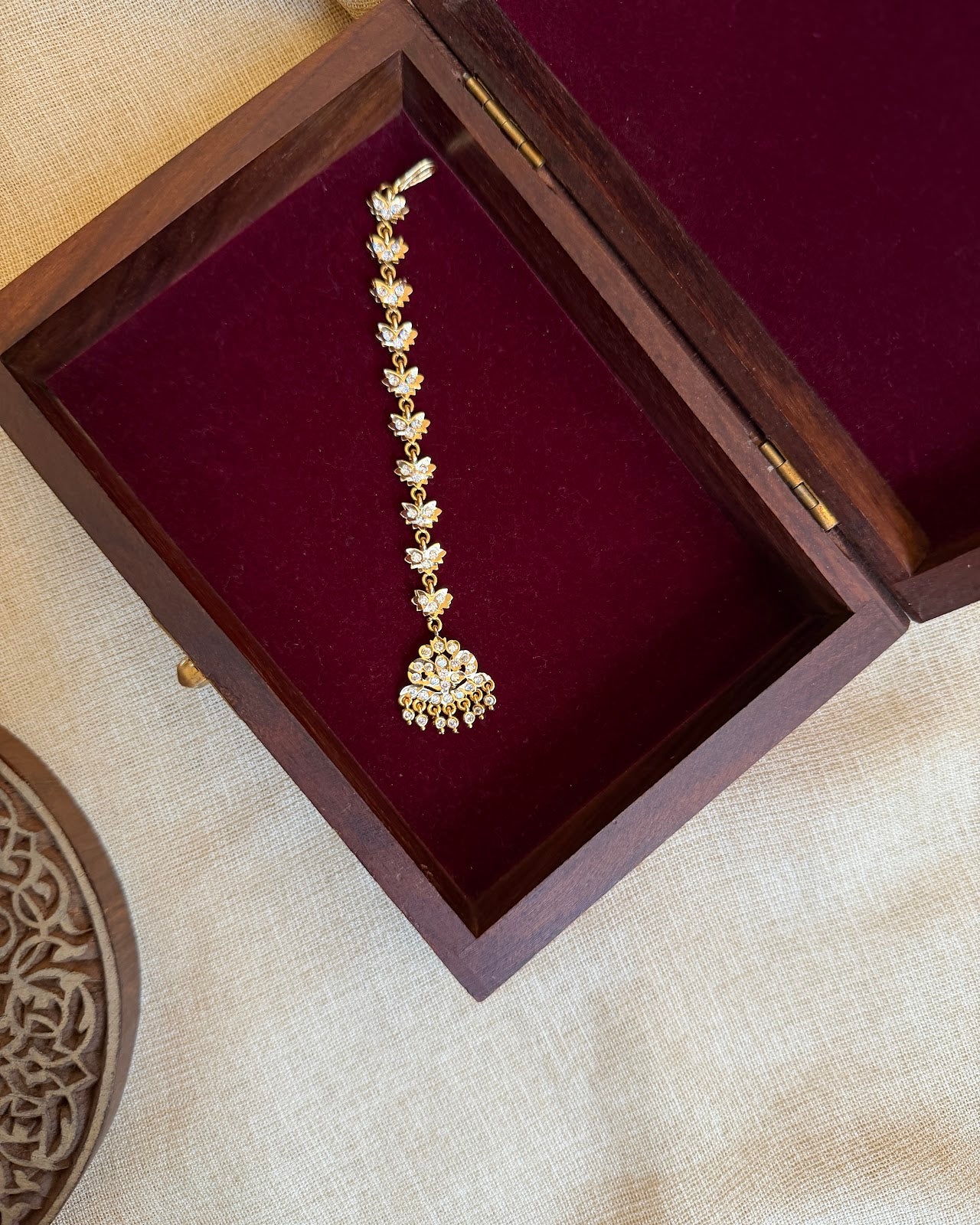 Vintage Impon Maang Tikka | White | MT348