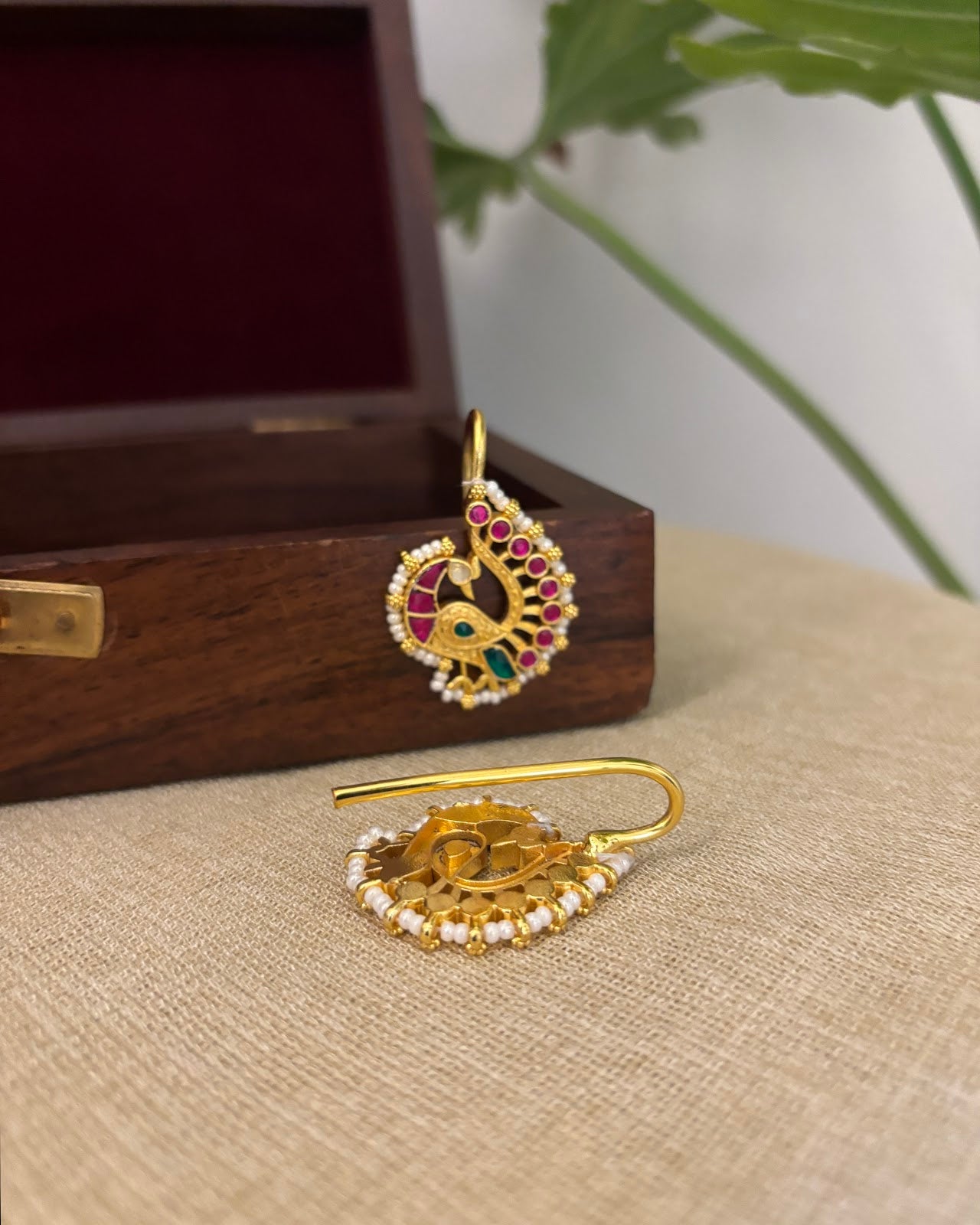 Peacock Jadau Kundan Hair Pendant HA353