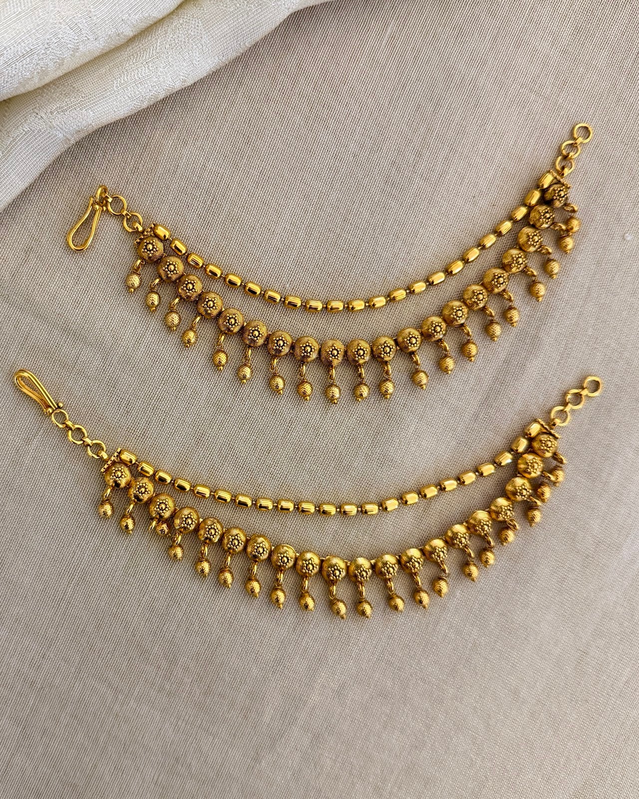 Antique Gold 2-Layer Vintage Ear Chain EC197