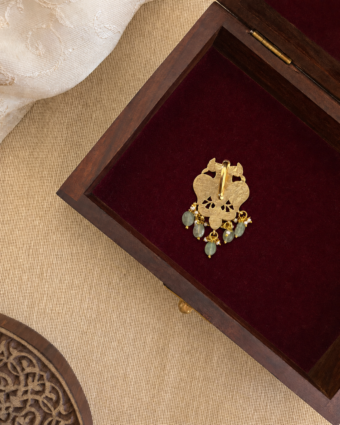 Gandaberunda Jadau Kundan Locket | Handmade Gold Plated | HA369