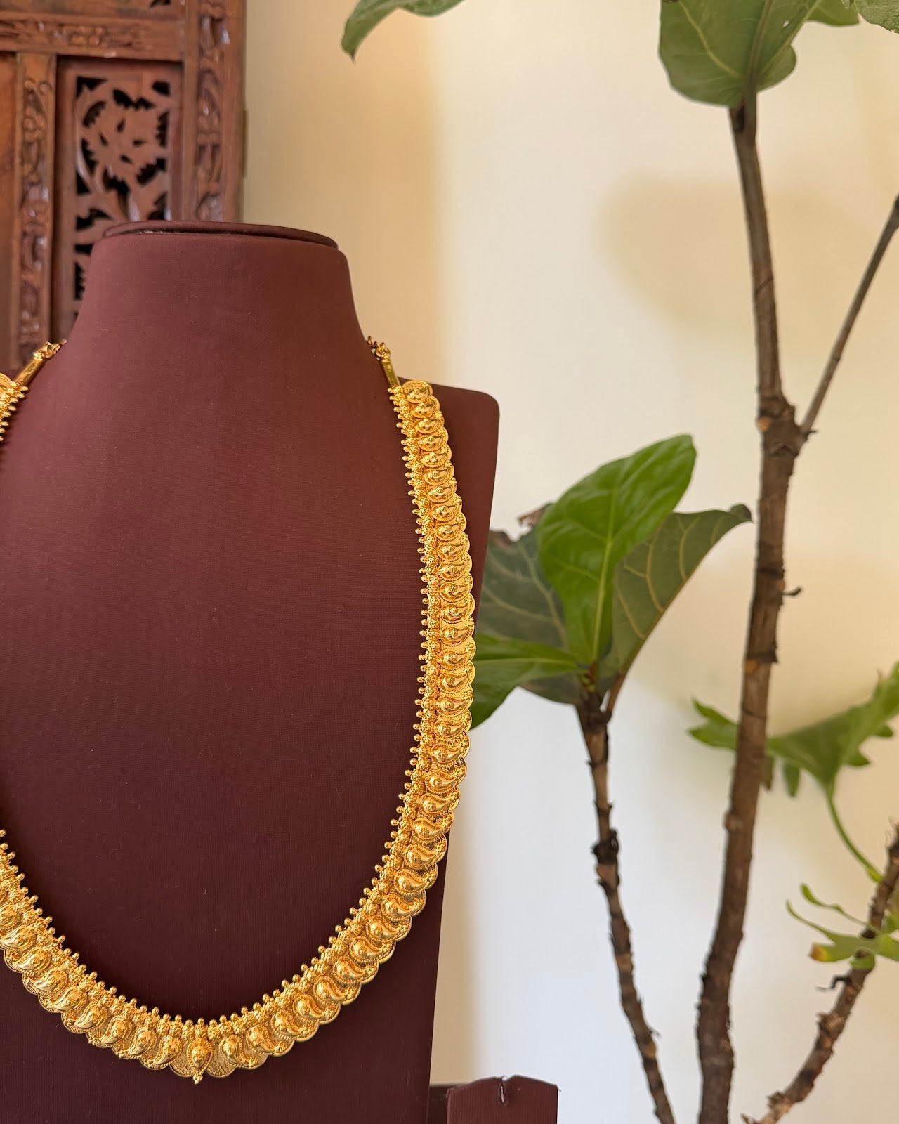 2 in 1 Kaasu and Mango Traditional Haram | Handmade Gold Plated | NC736