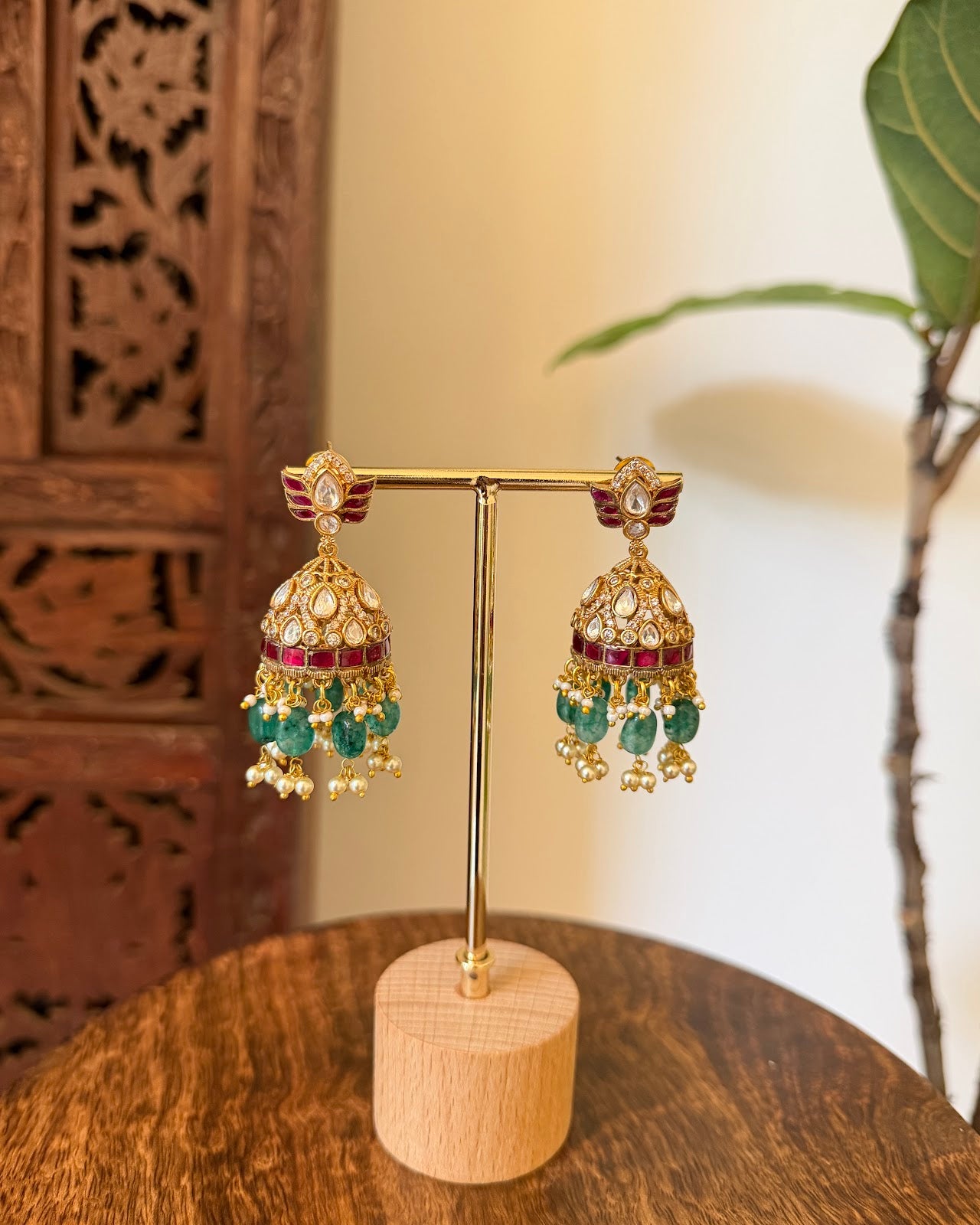 Mossanite Kundan Contemporary Necklace with Earrings  | NC732