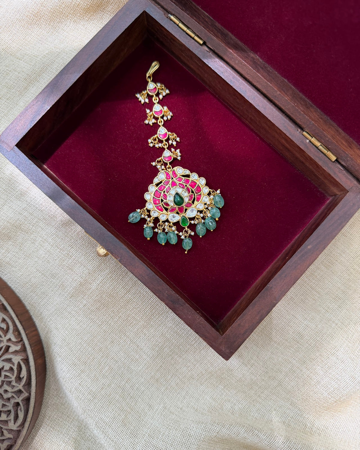 Royal Jadau Kundan Maang Tikka | Handmade Gold Plated | MT364