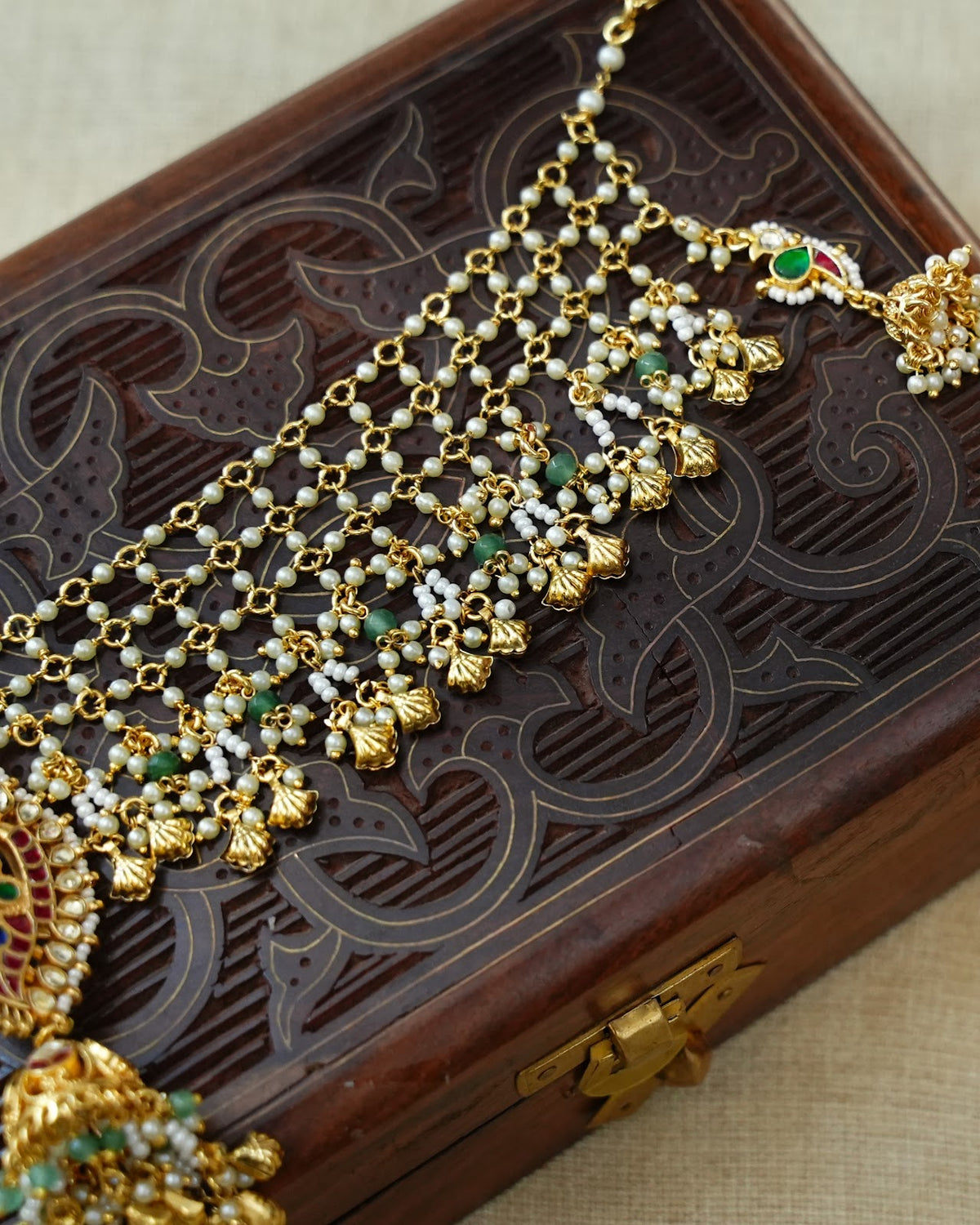 Peacock Statement Multicolor Jhumkas with Ear Chain | Handmade Gold Plated | ER513