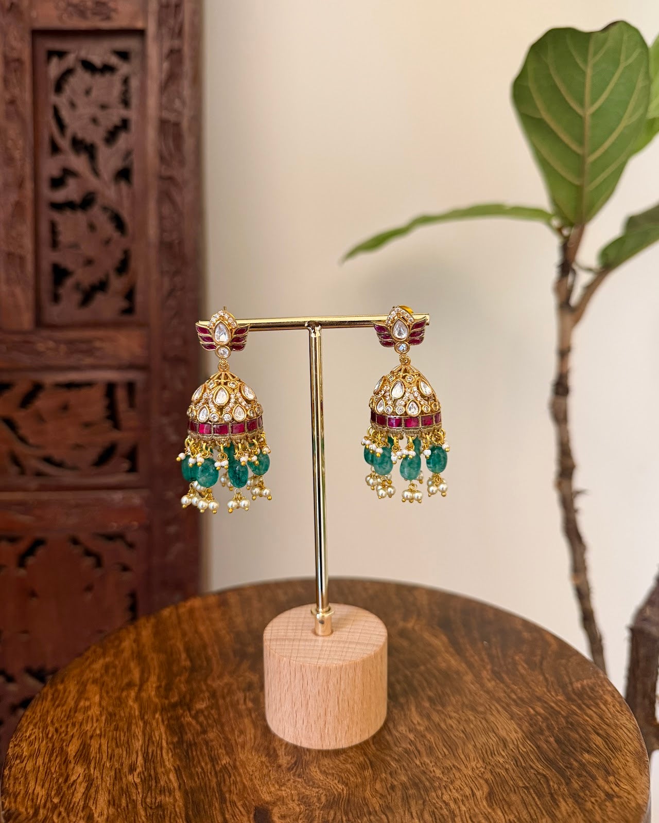 Mossanite Kundan Contemporary Necklace with Earrings  | NC732