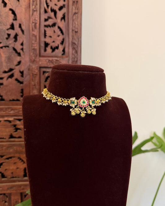 Kundan Chain Choker with Earrings NC696