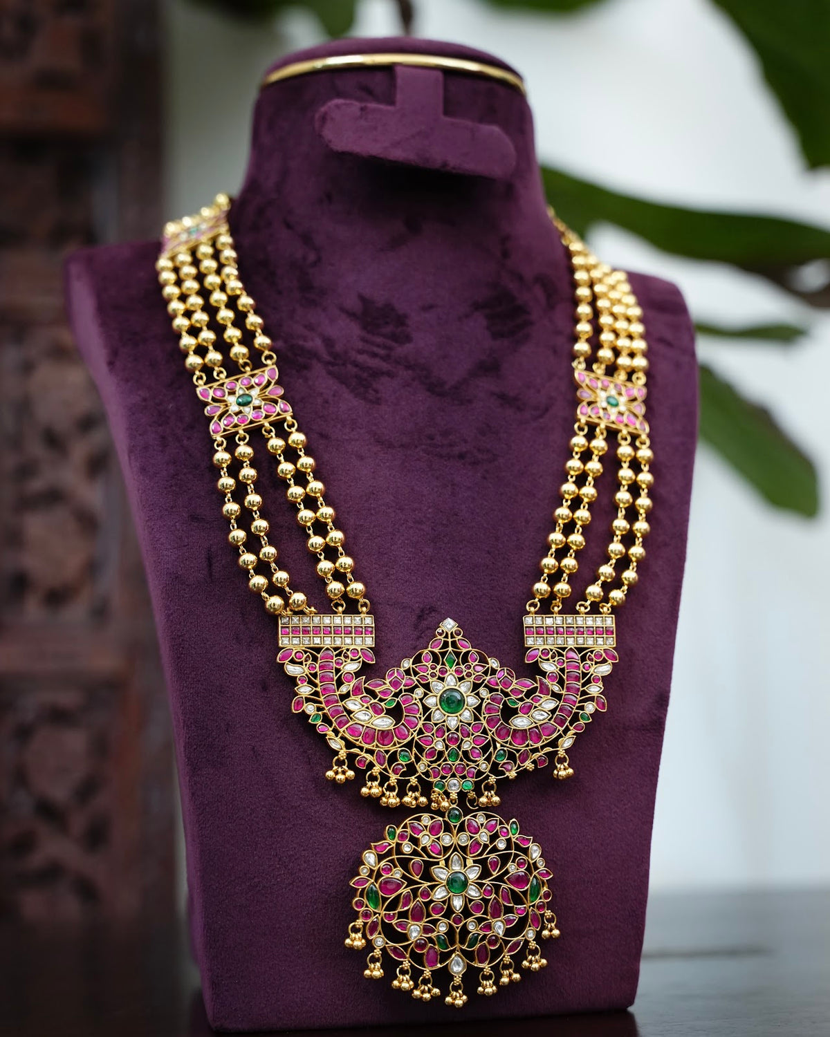 Traditional Antique Kundan Kanthi Rani Haram Necklace | Handmade Gold Plated | NC952