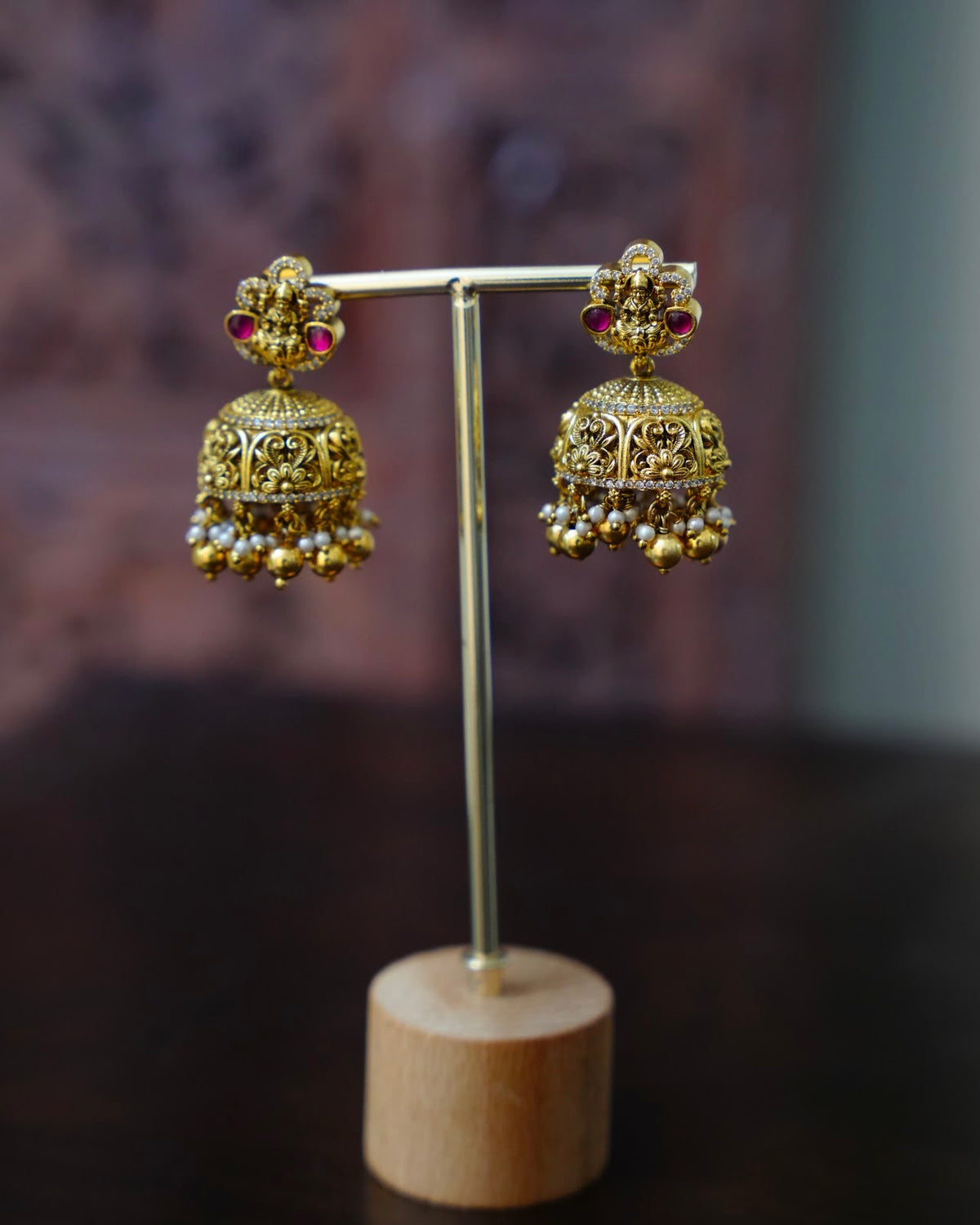 Multicolour Antique Gold Plated Lakshmi Choker Set with Earrings | NC939
