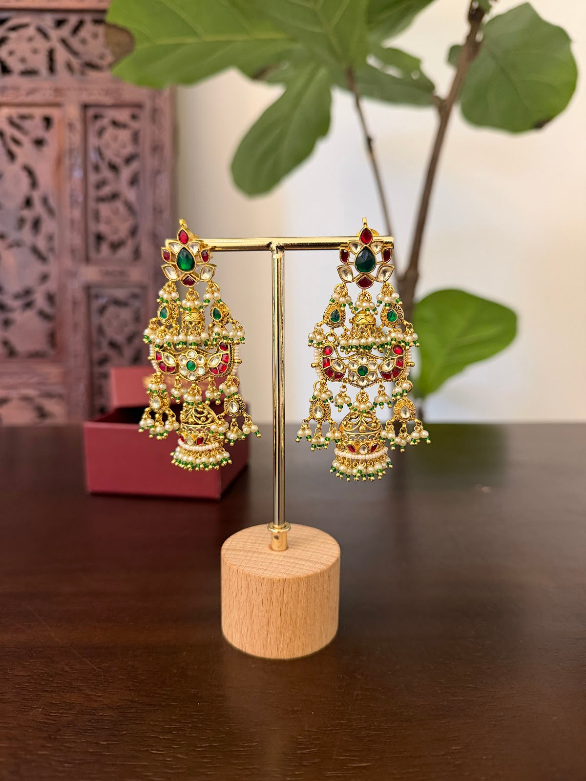 Kundan Gold Plated Statement Earrings | Handmade Gold Plated | ER452