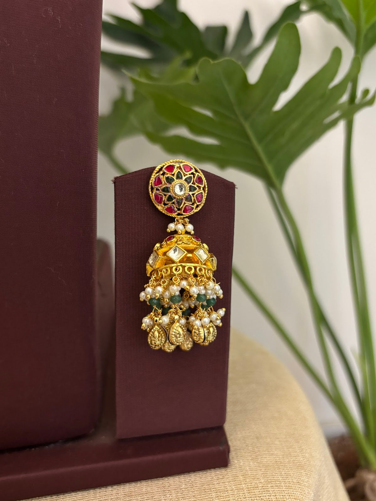 Multicolor Floral Jadau Kundan Necklace Set - NC684