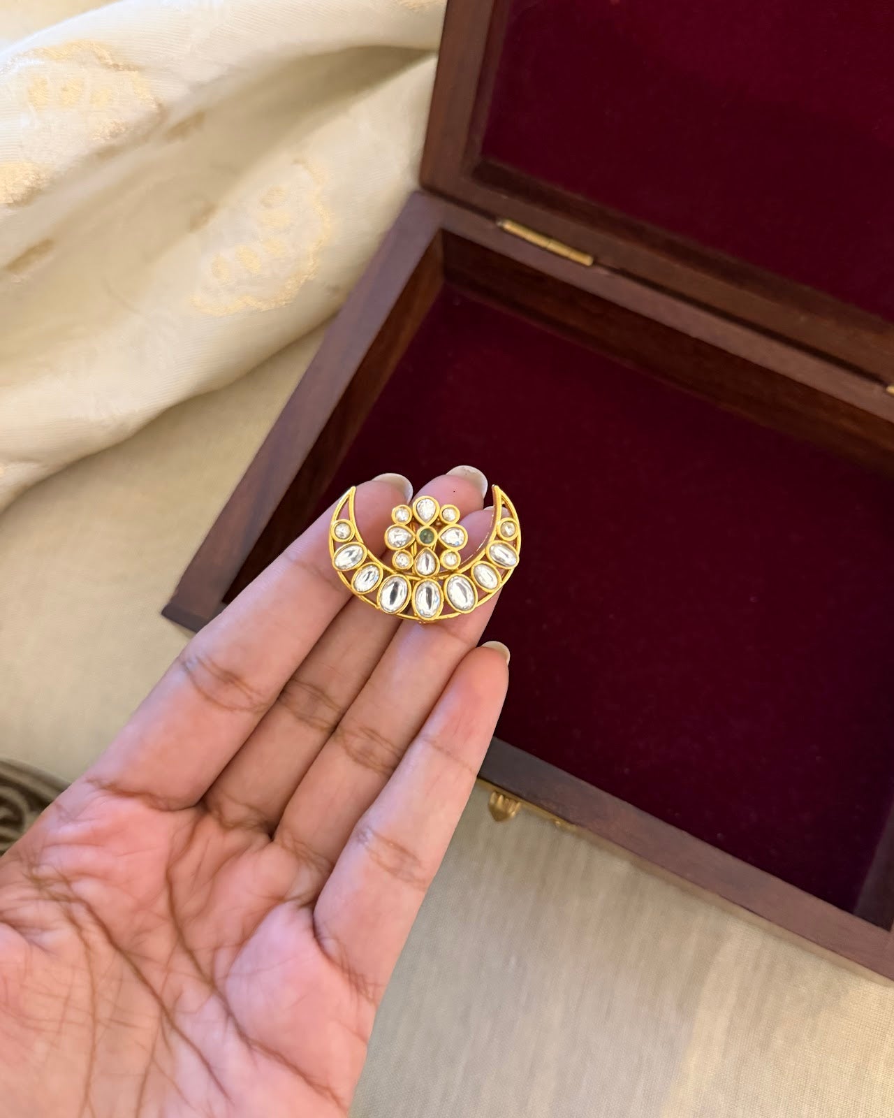 Jadau Kundan Sun & Moon Hair Accessory HA358