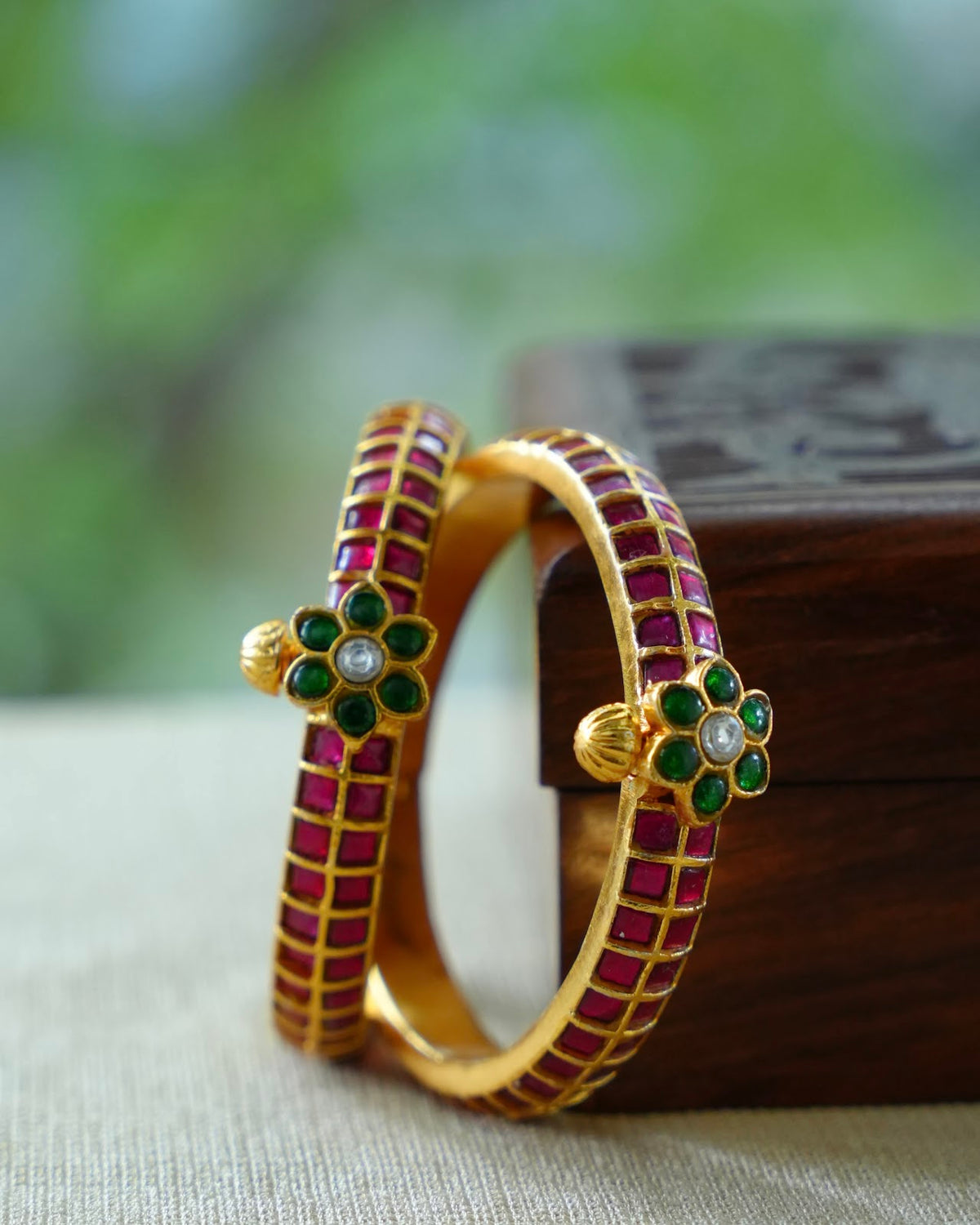 Jadau Kundan Ruby Kada Bangle | BA148 | BA149 | BA150