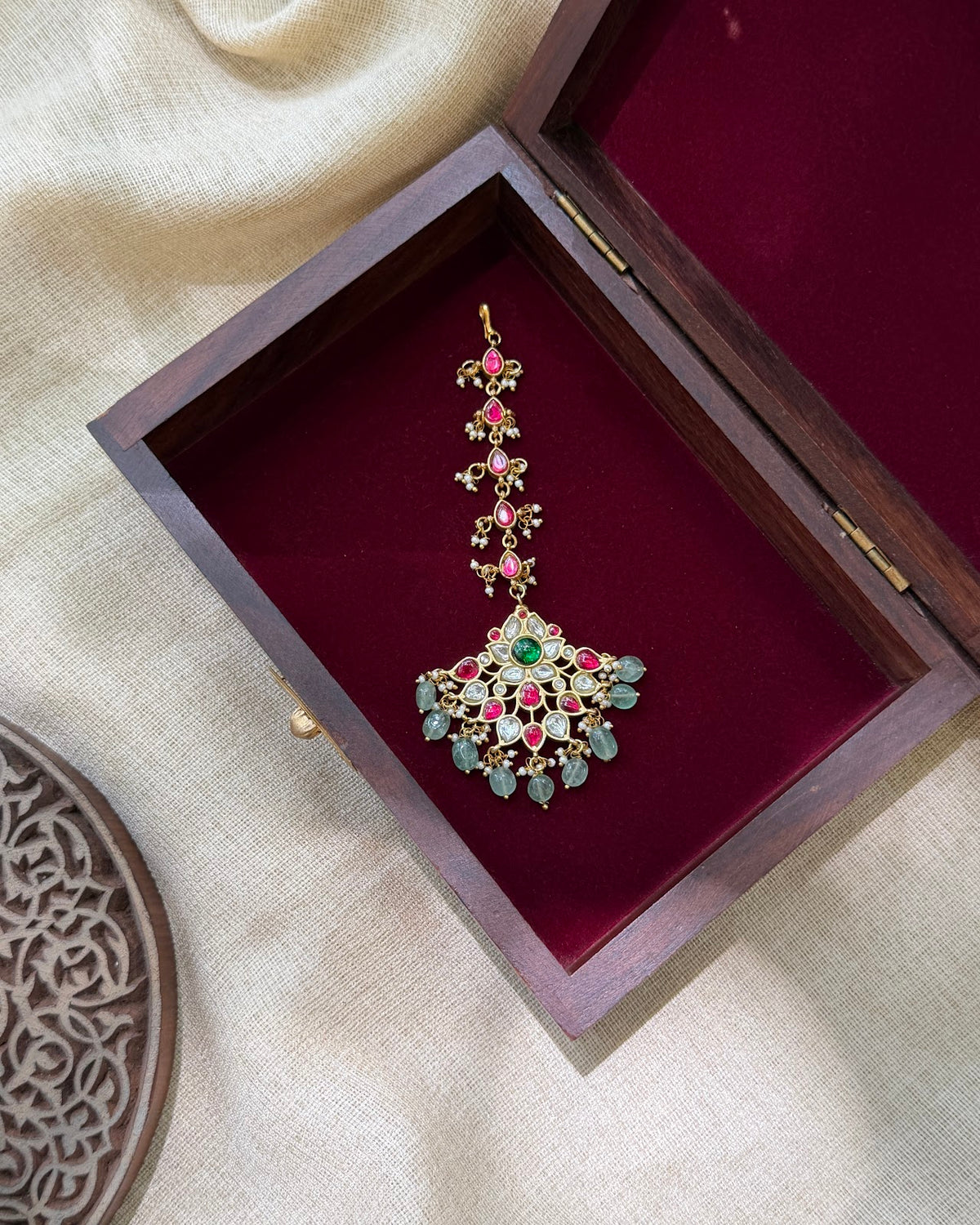 Timeless Jadau Kundan Maang Tikka | Handmade Gold Plated | MT371