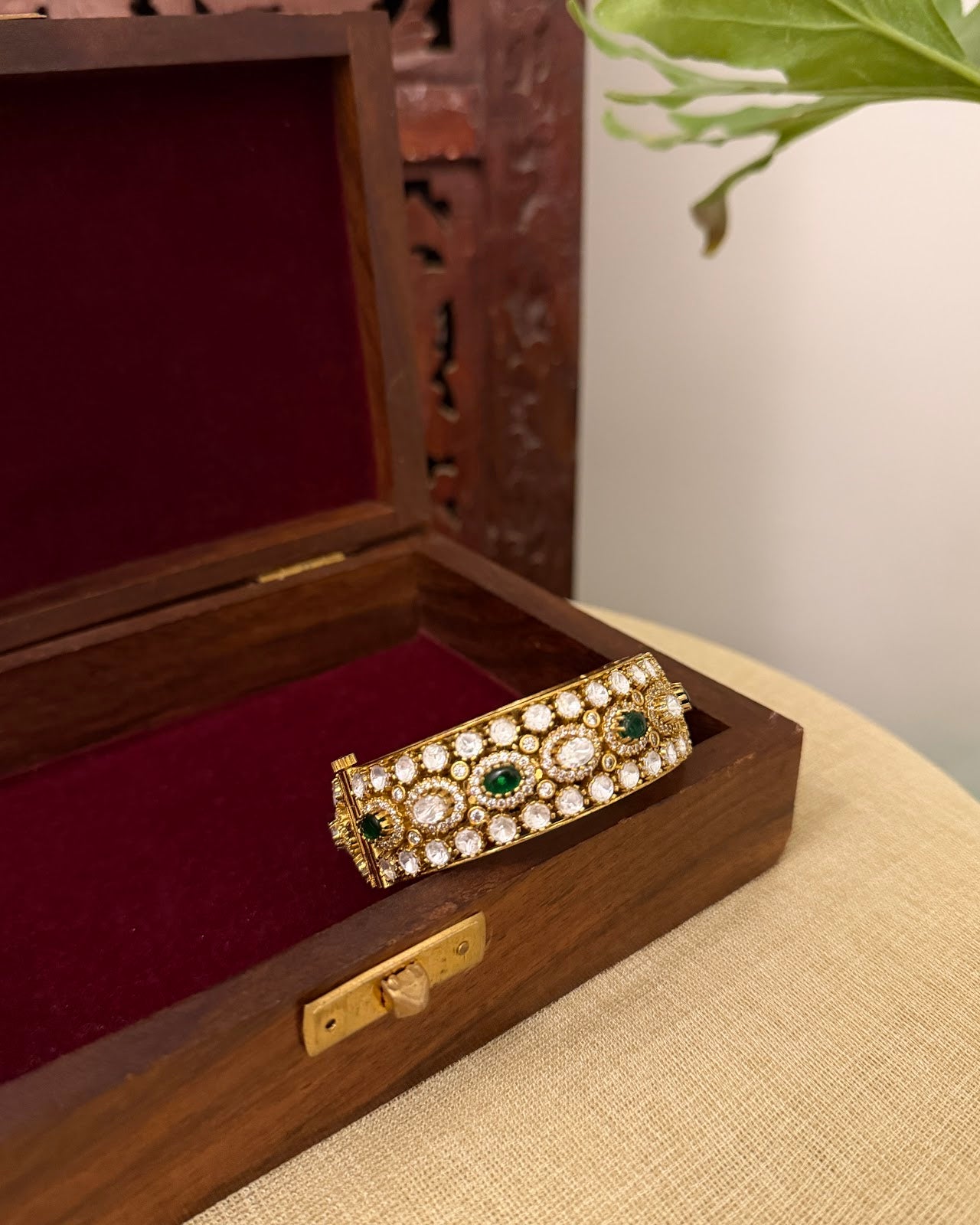 Mossanite Green White Statement Bangle | BA112 | BA113 | BA114