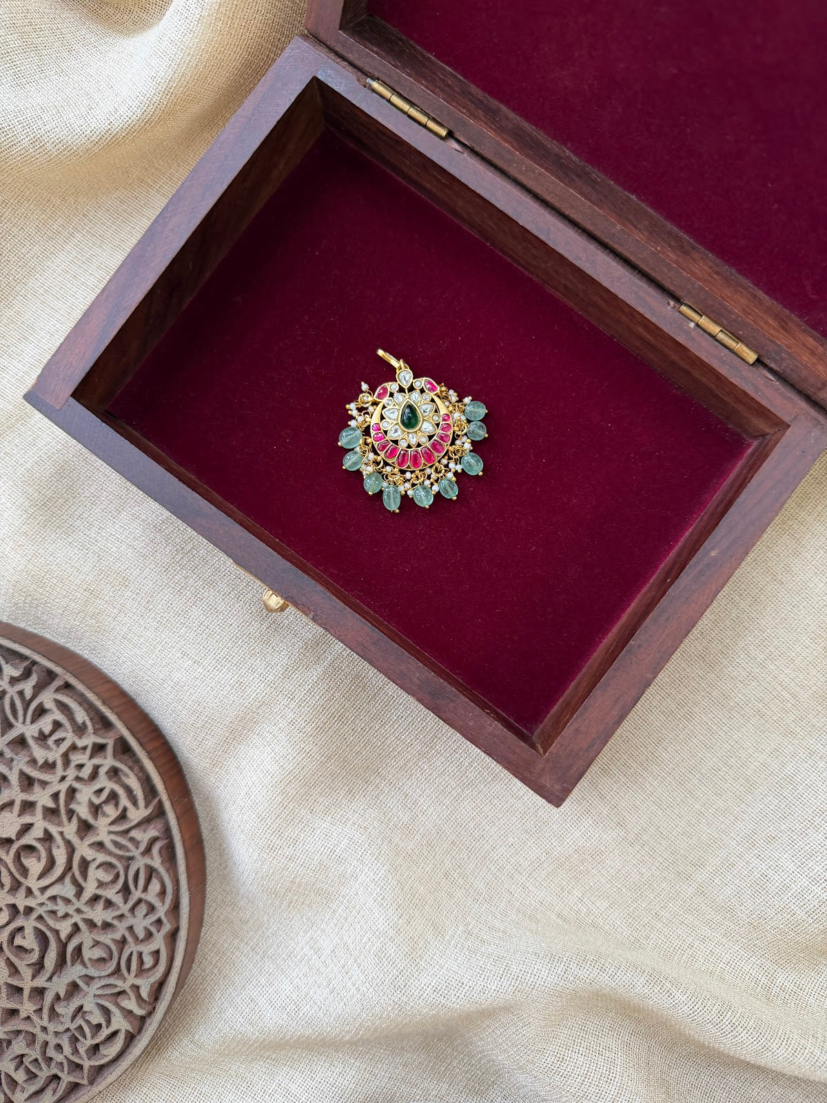 Elegant Jadau Kundan Maang Tikka | Handmade Gold Plated | MT368