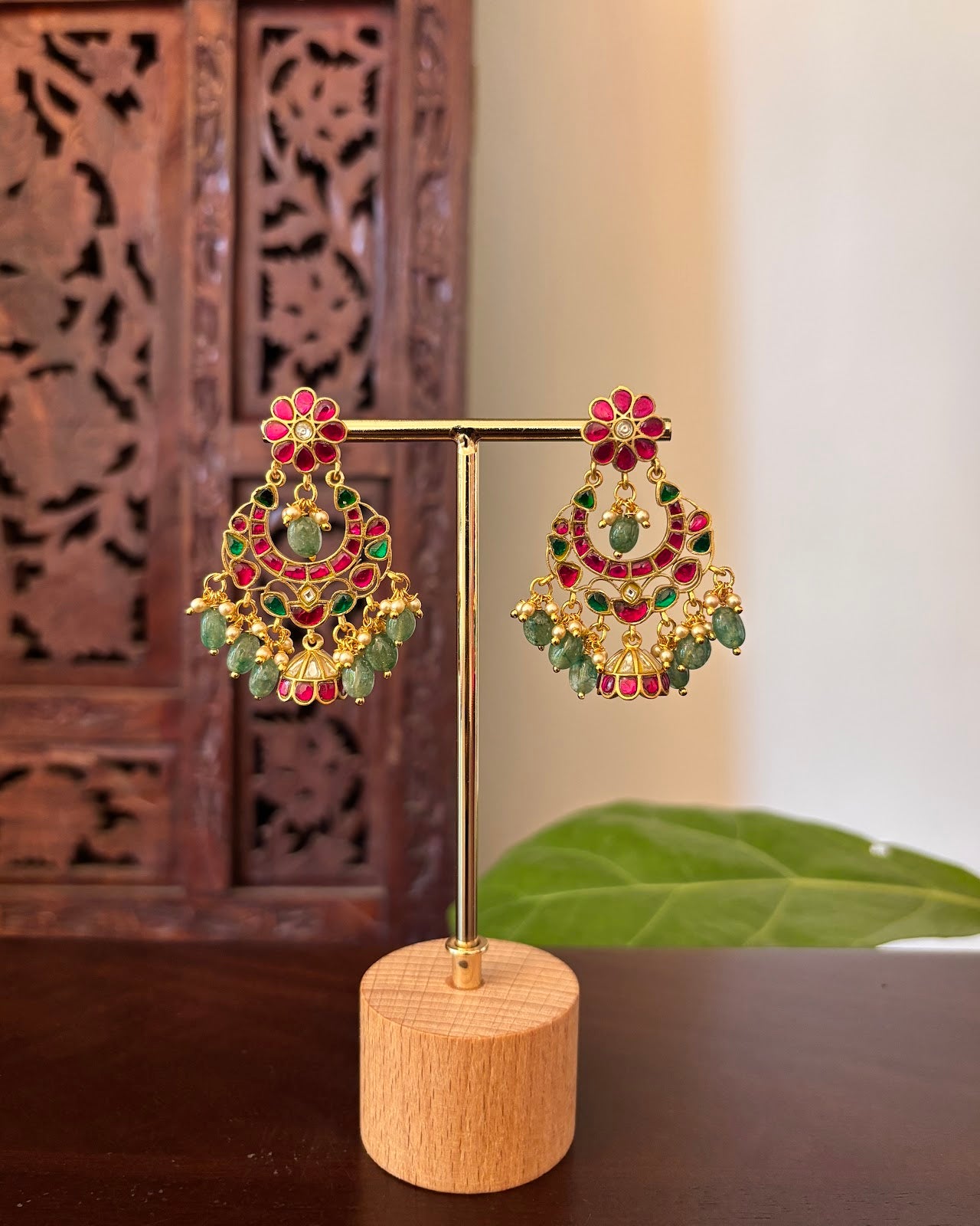 Floral Bloom Jadau Kundan Jhumkas | Handmade Gold Plated | ER486