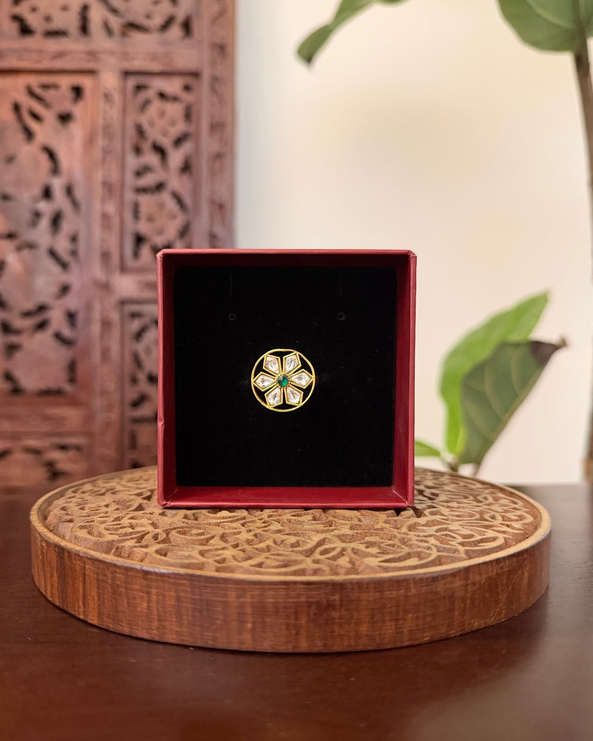 Jadau Kundan Adjustable Rings| White | RG011