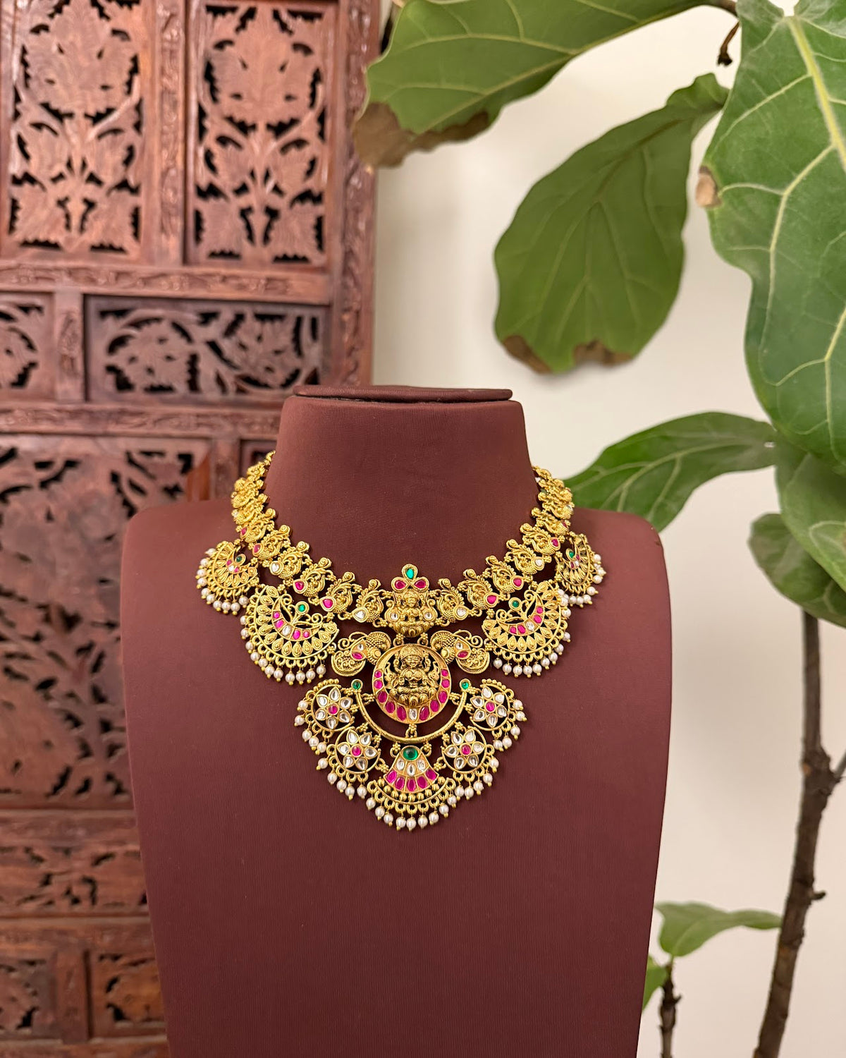 Nakshi Kundan Lakshmi Necklace with Earrings | NC894
