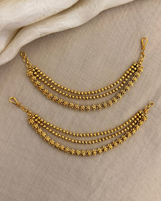 Heritage Gold Plated Three-Layer Ear Chain EC200