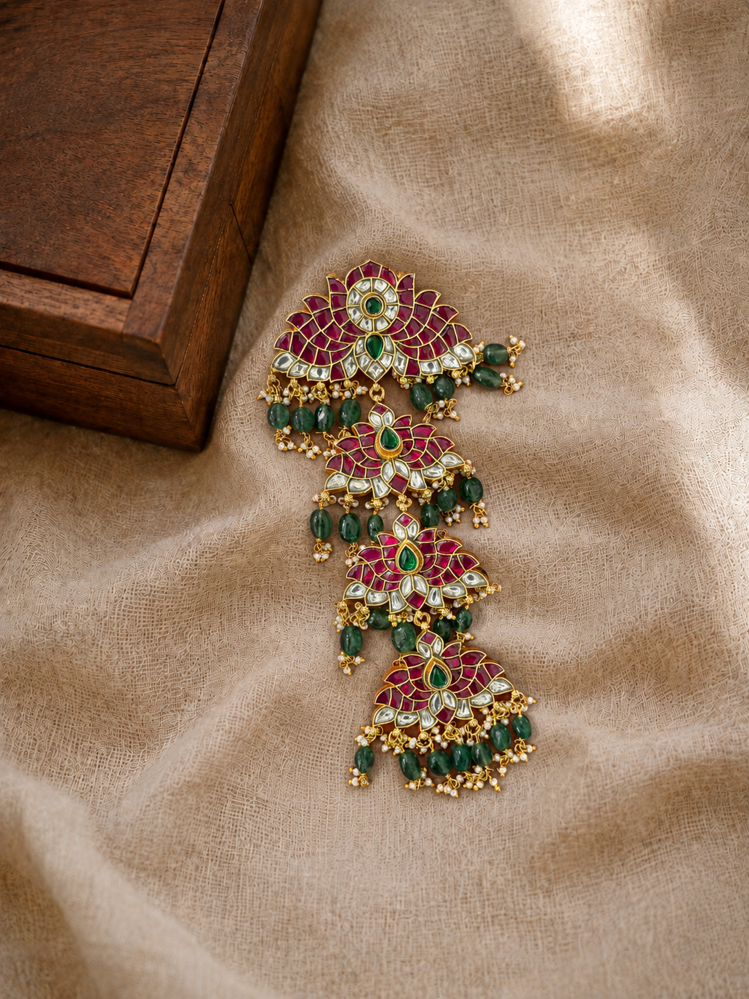 Lotus Jadau Kundan Hair Accessory | Handmade Gold Plated | HA379