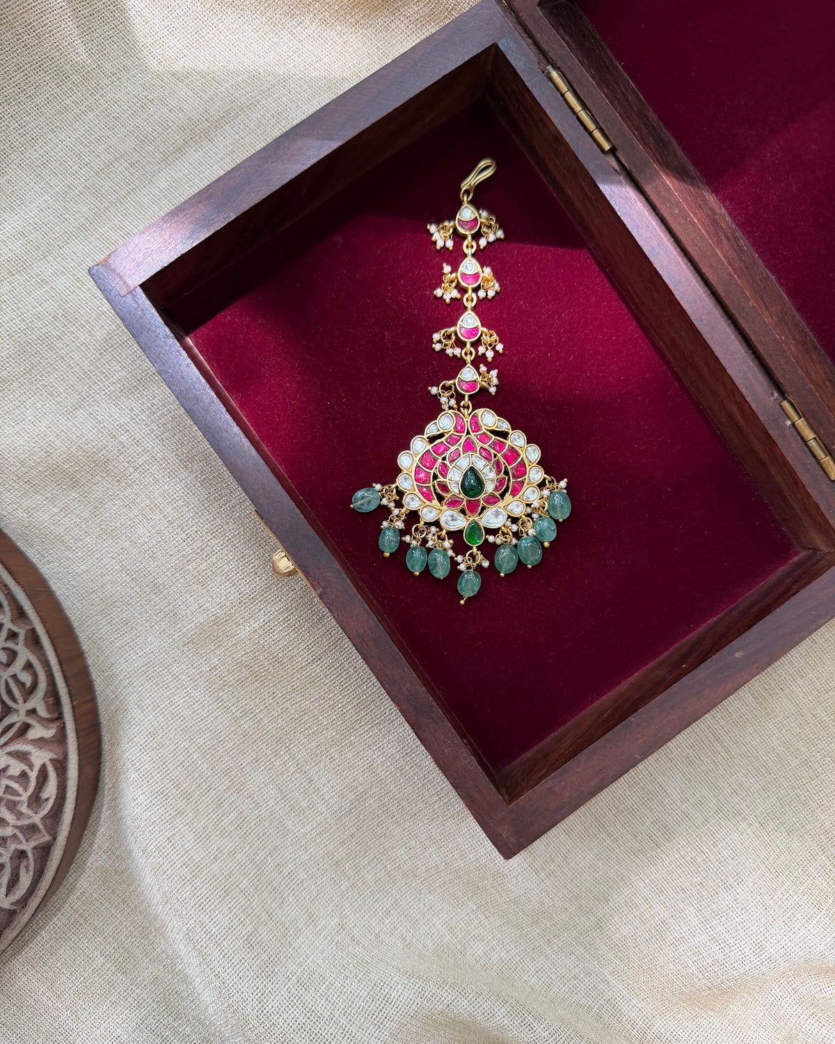 Royal Jadau Kundan Maang Tikka | Handmade Gold Plated | MT364