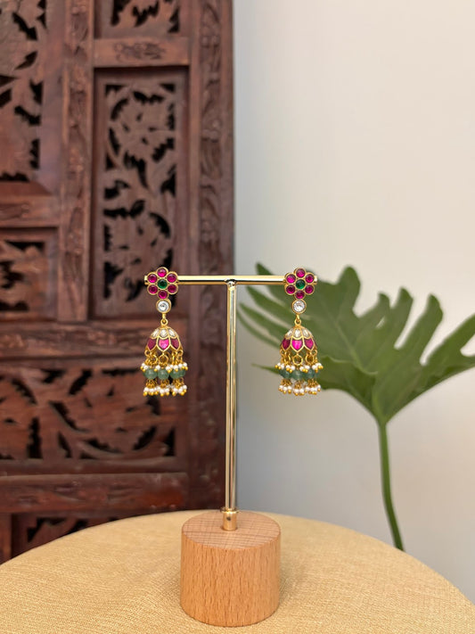 Traditional Jadau Kundan Earrings | Handmade Gold Plated | ER424