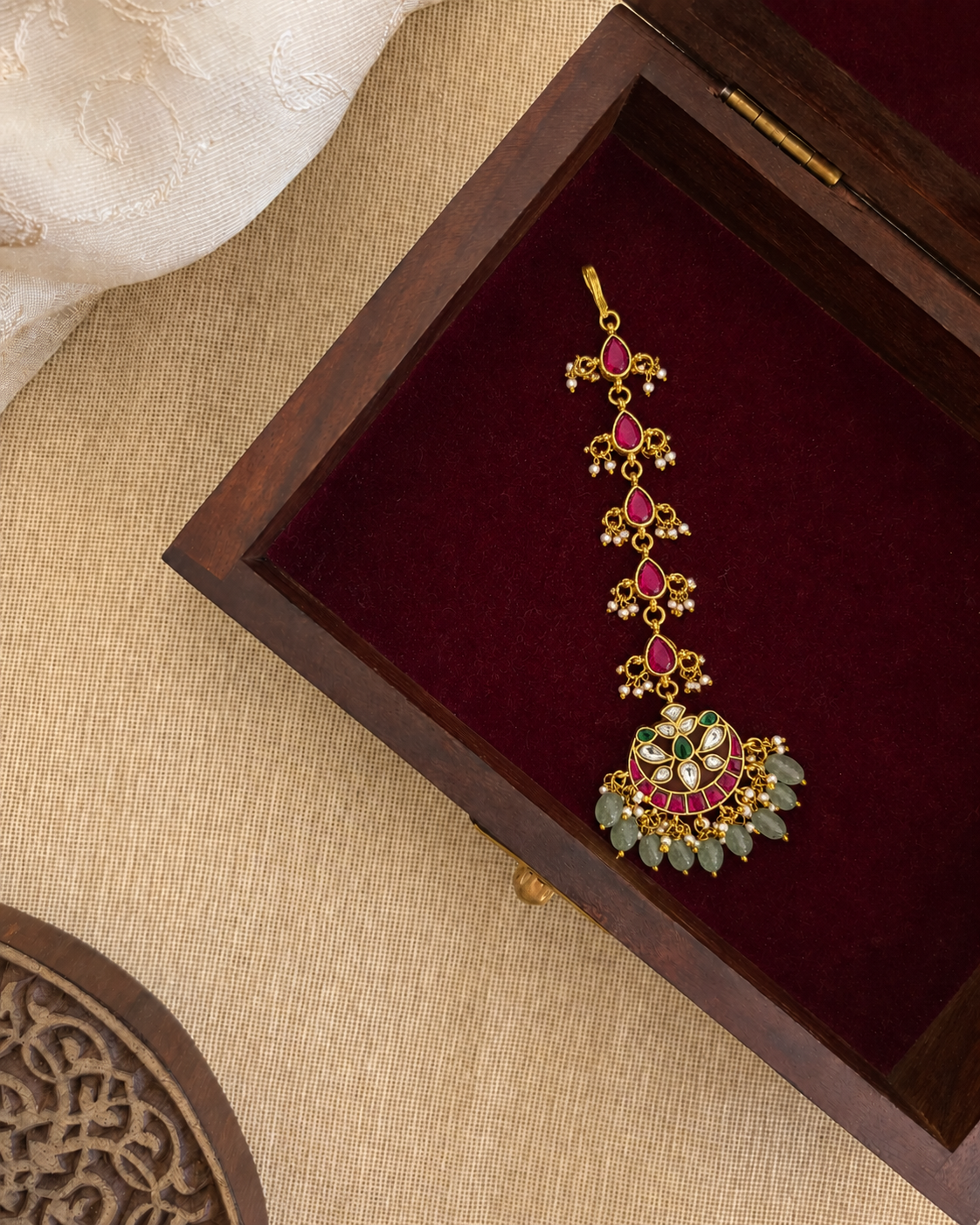 Floral Kundan Multicolor Maang Tikka  | MT345