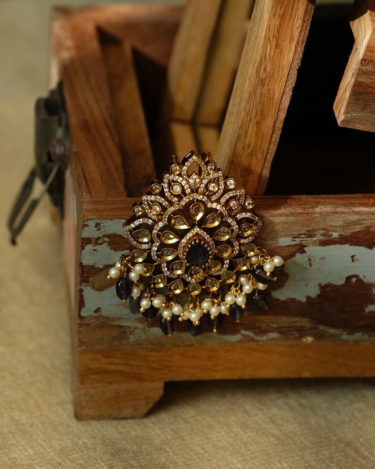 Elegant AD Stone Hair Pendant | HA430