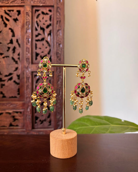 Heritage Floral Jadau Earrings ER511