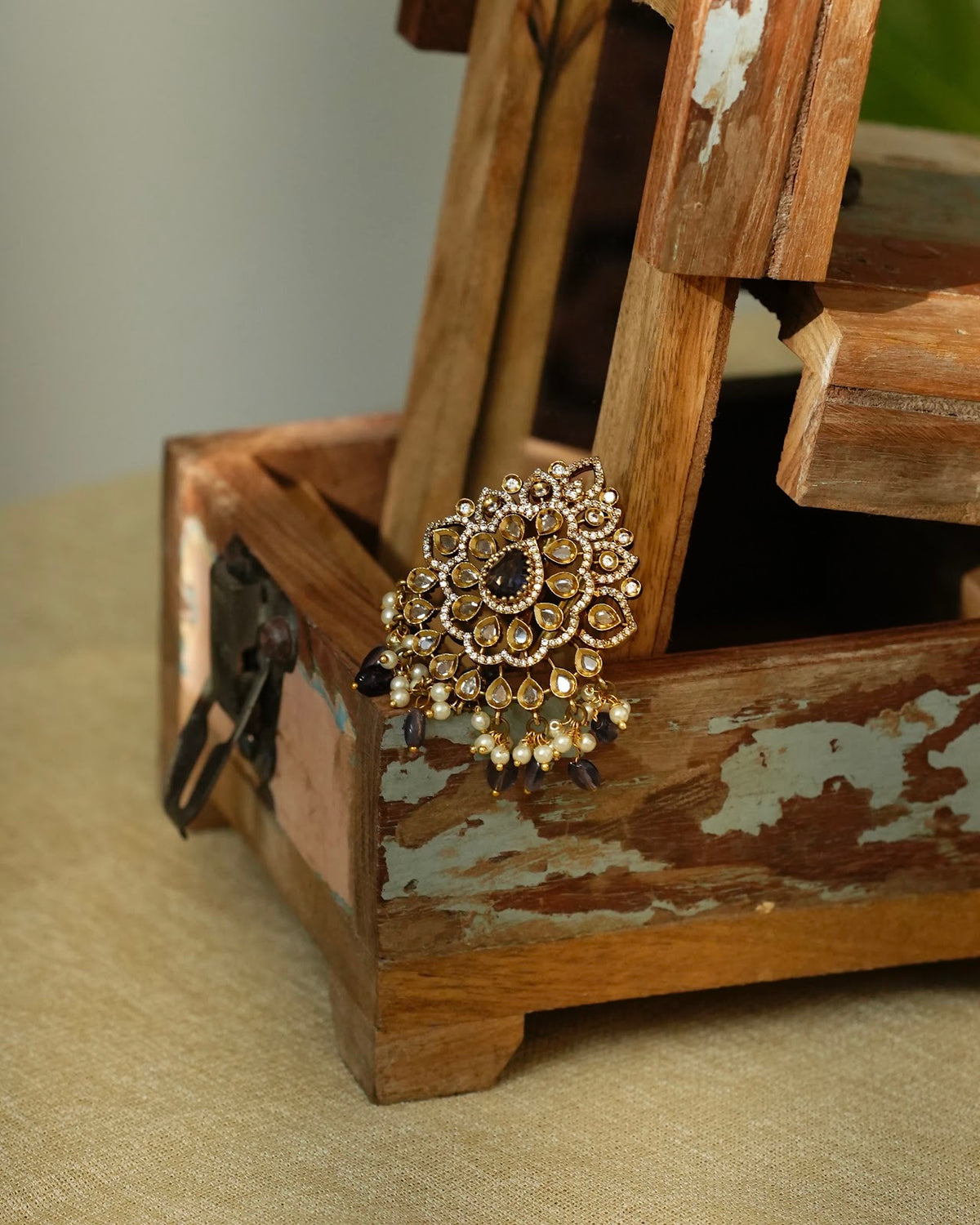 Elegant AD Stone Hair Pendant | HA430