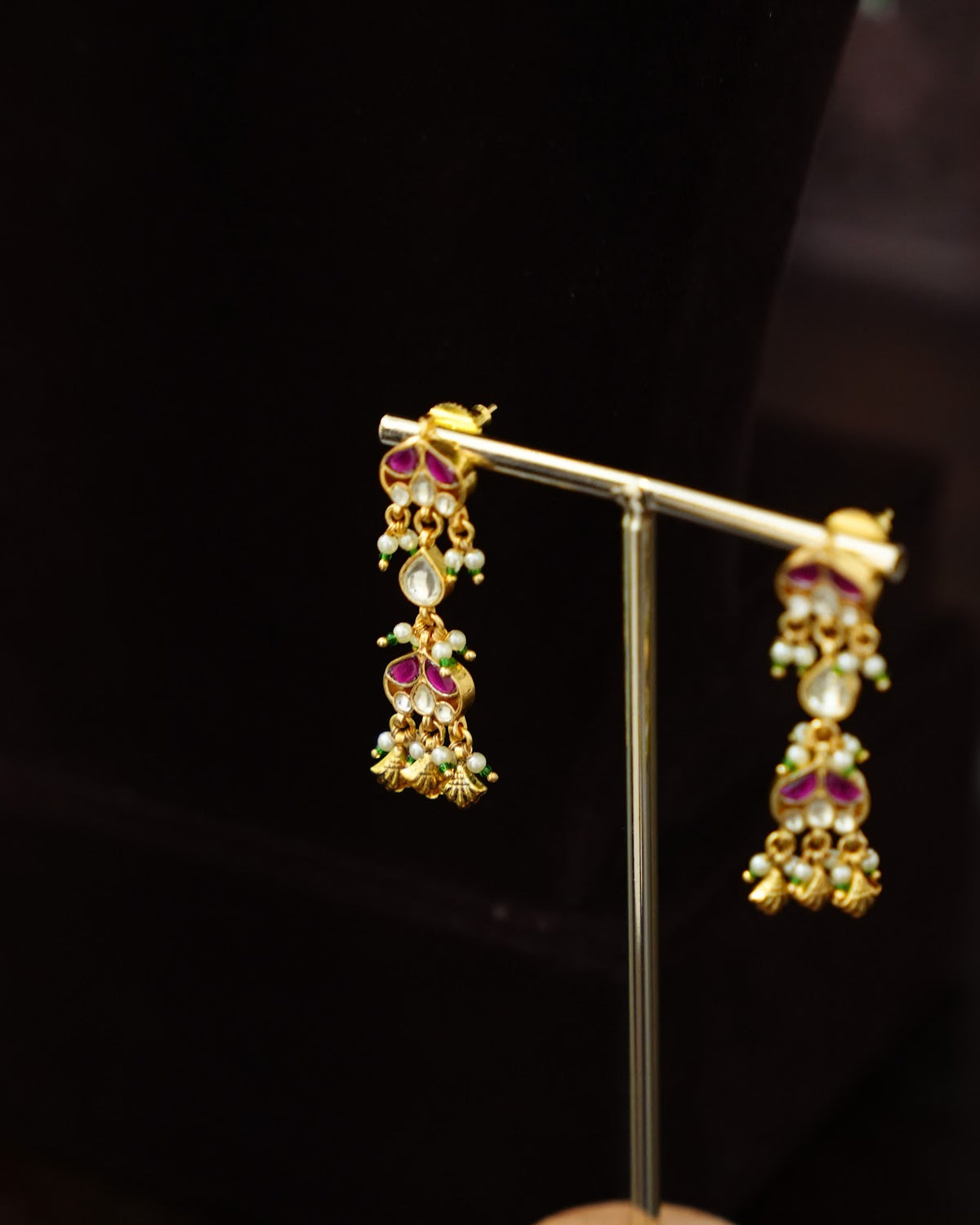 Pachi Kundan Floral Peacock Choker with Earrings | Handmade Gold Plated | NC900