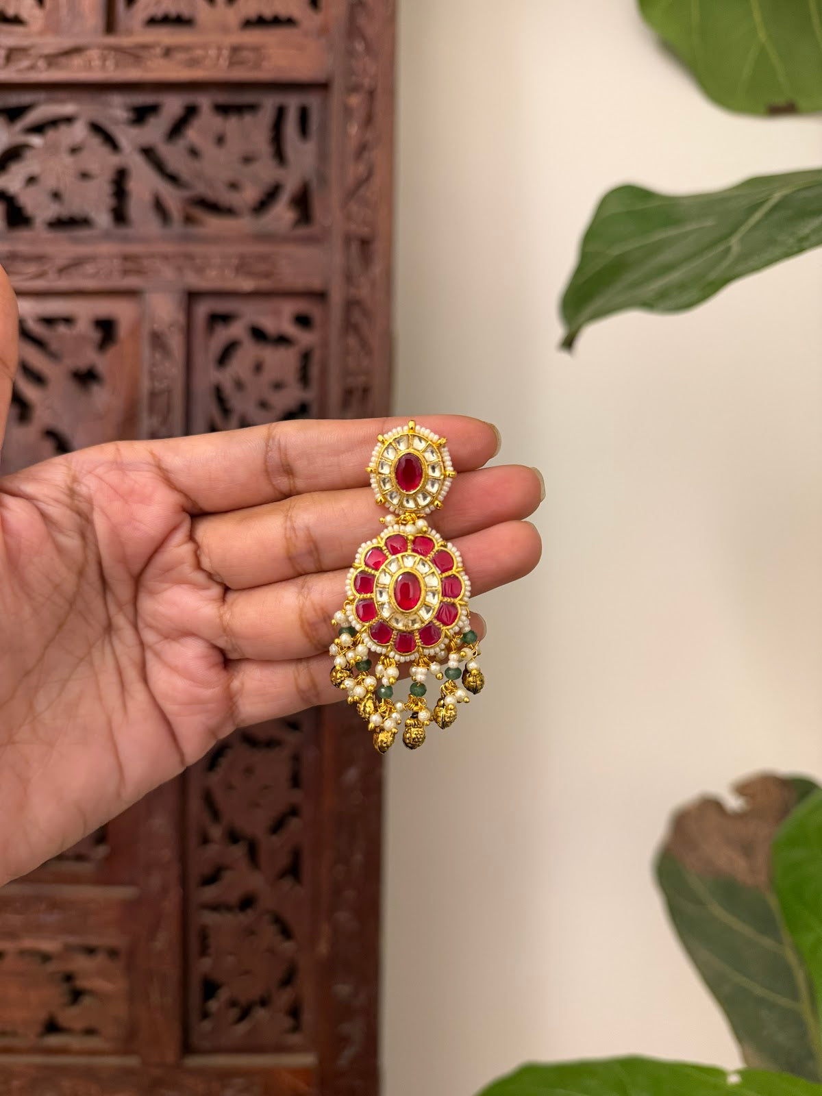 Statement Kundan Goldplated Necklace with Earrings | Handmade Gold Plated | NC772
