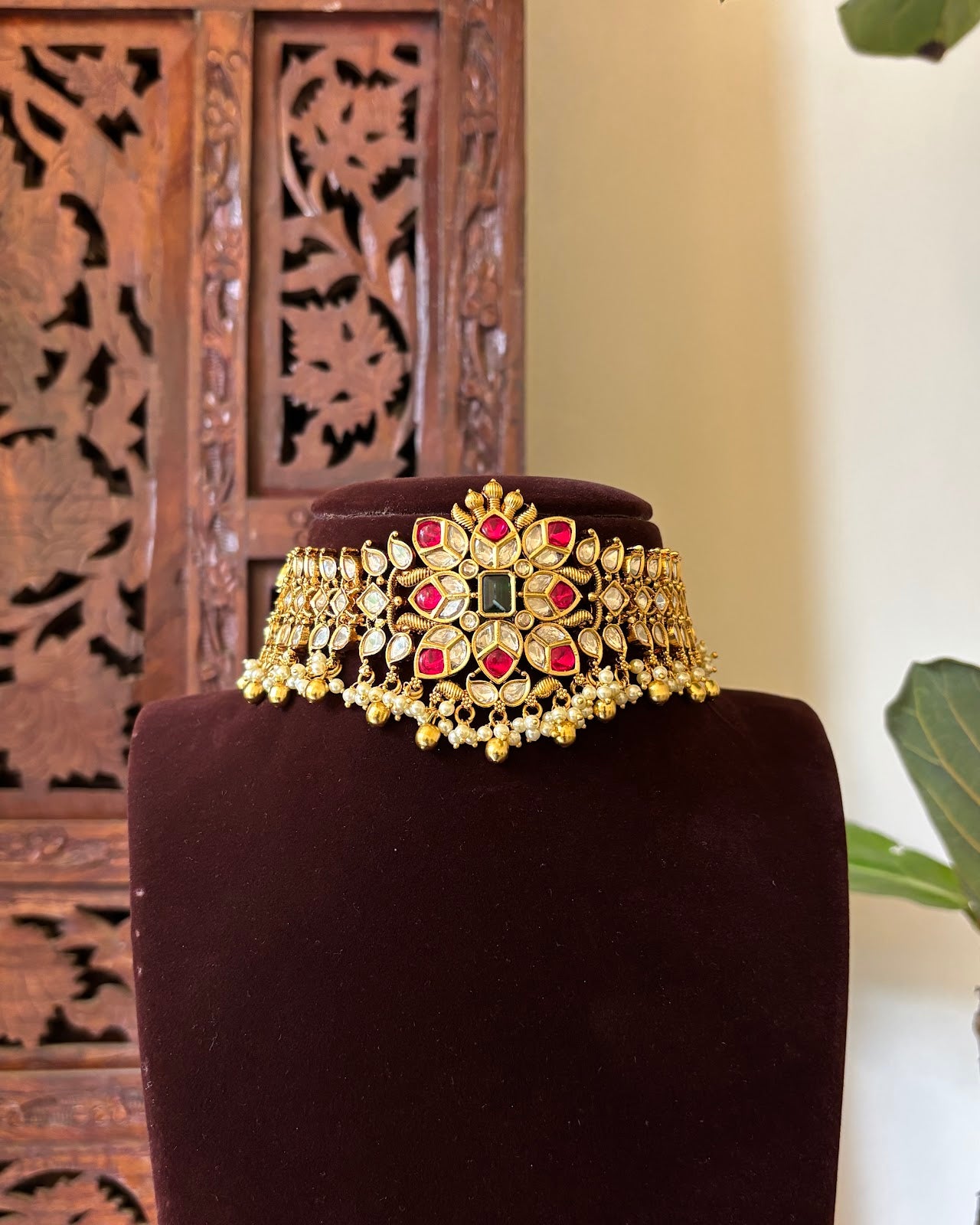 Statement Kundan Choker with Earrings  | NC747