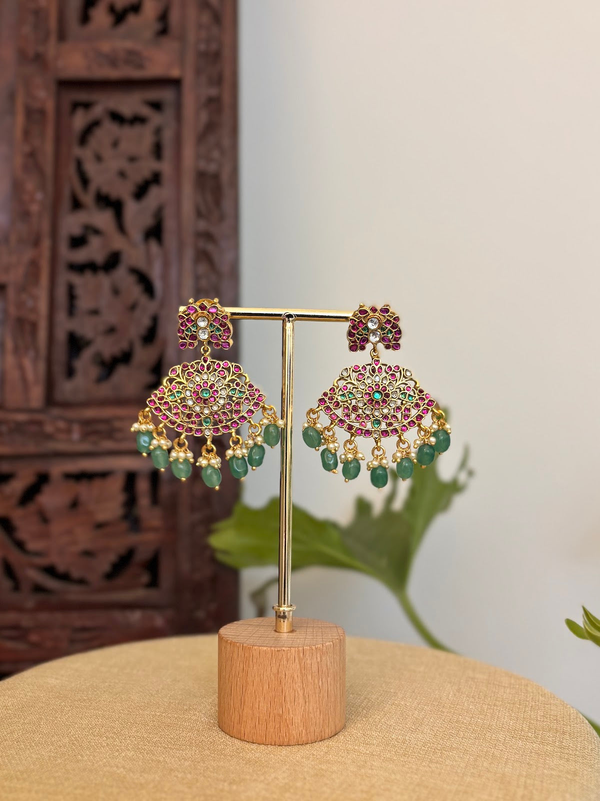 2 in 1 Floral Kundan Statement Earrings | Handmade Gold Plated | ER432