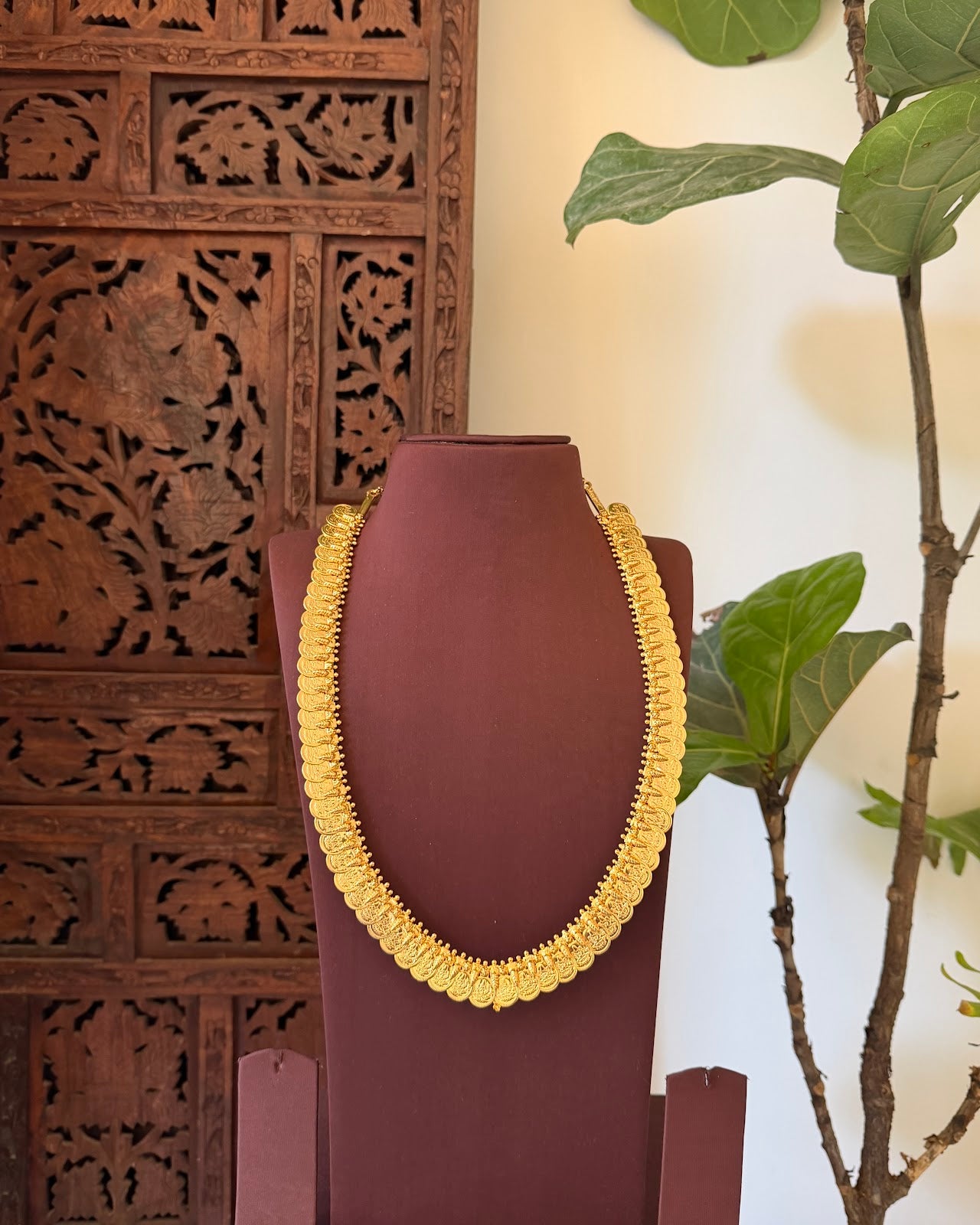 2 in 1 Kaasu and Mango Traditional Haram | Handmade Gold Plated | NC736