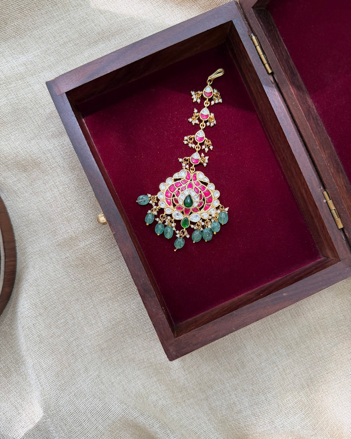 Royal Jadau Kundan Maang Tikka | Handmade Gold Plated | MT364