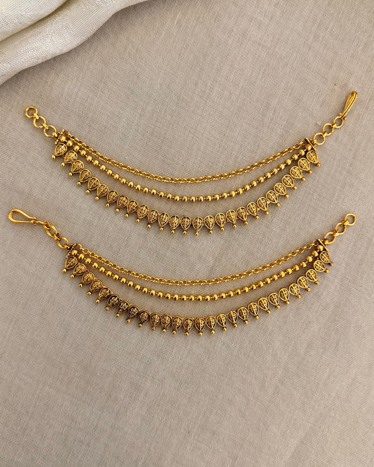 Antique Gold 3-Layer Vintage Ear Chain EC198