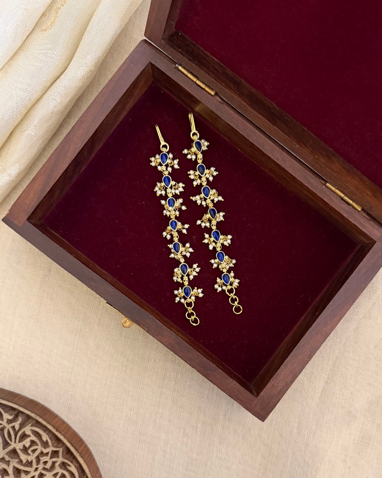 Kundan Straight Ear Chain EC209