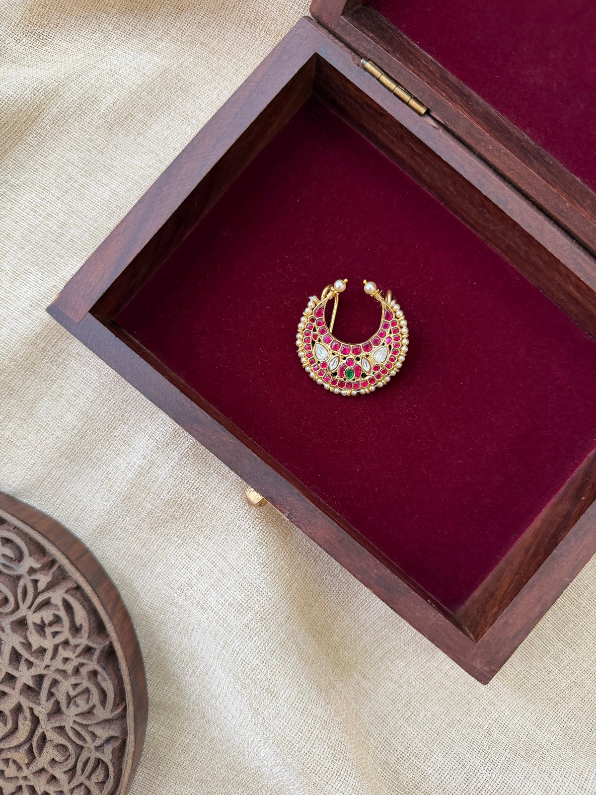 Royal Multicolour Jadau Kundan Hair Pin | Handmade Gold Plated | HA405