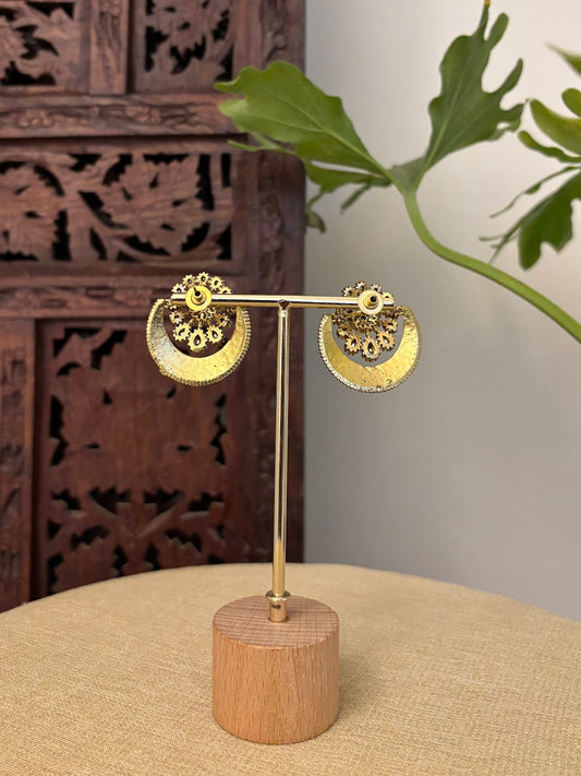 Ruby Emerald Bloom Studs | Handmade Gold Plated | ER422